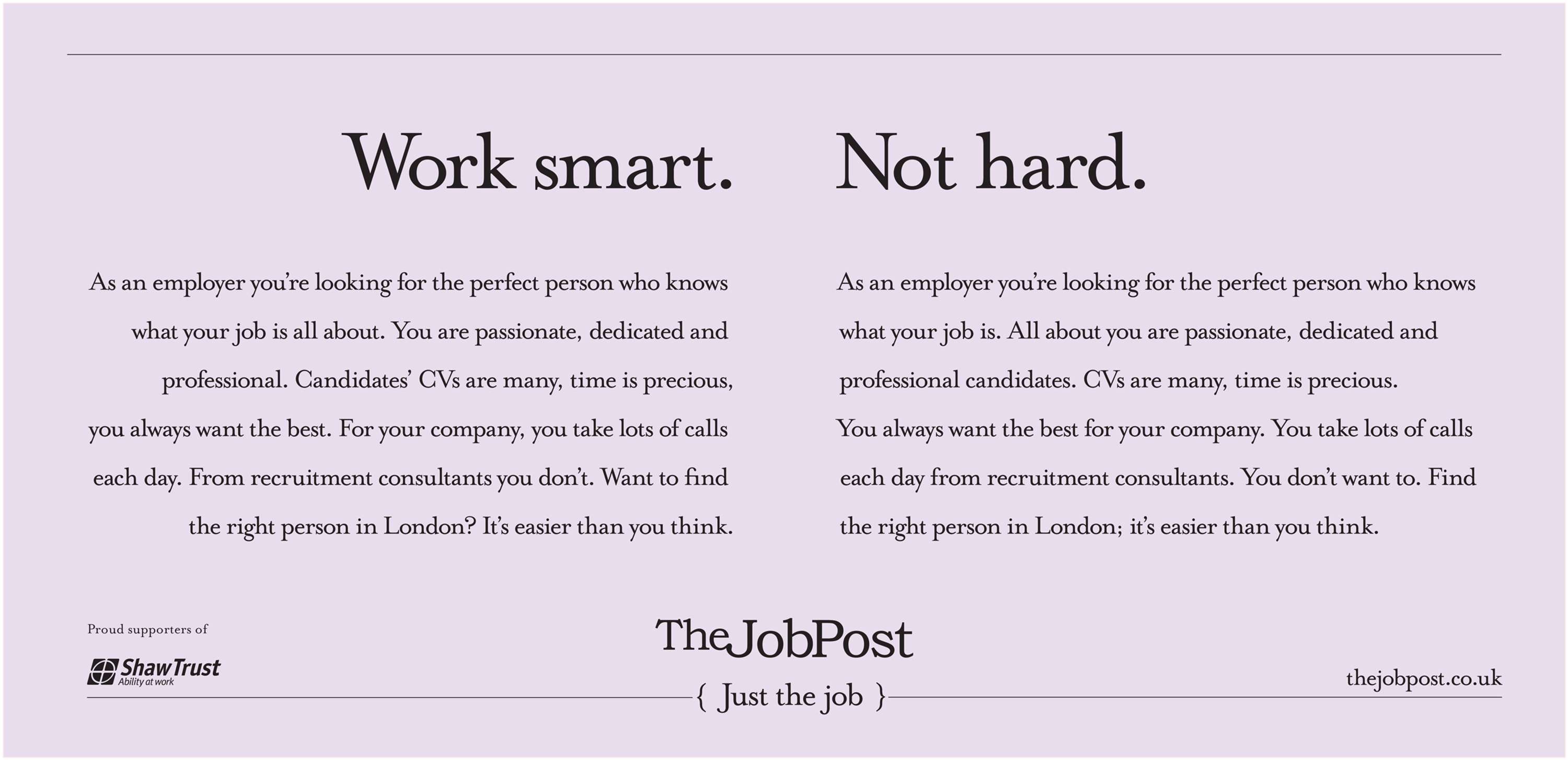 TheJobPost: Just the Job by Peter Higgins