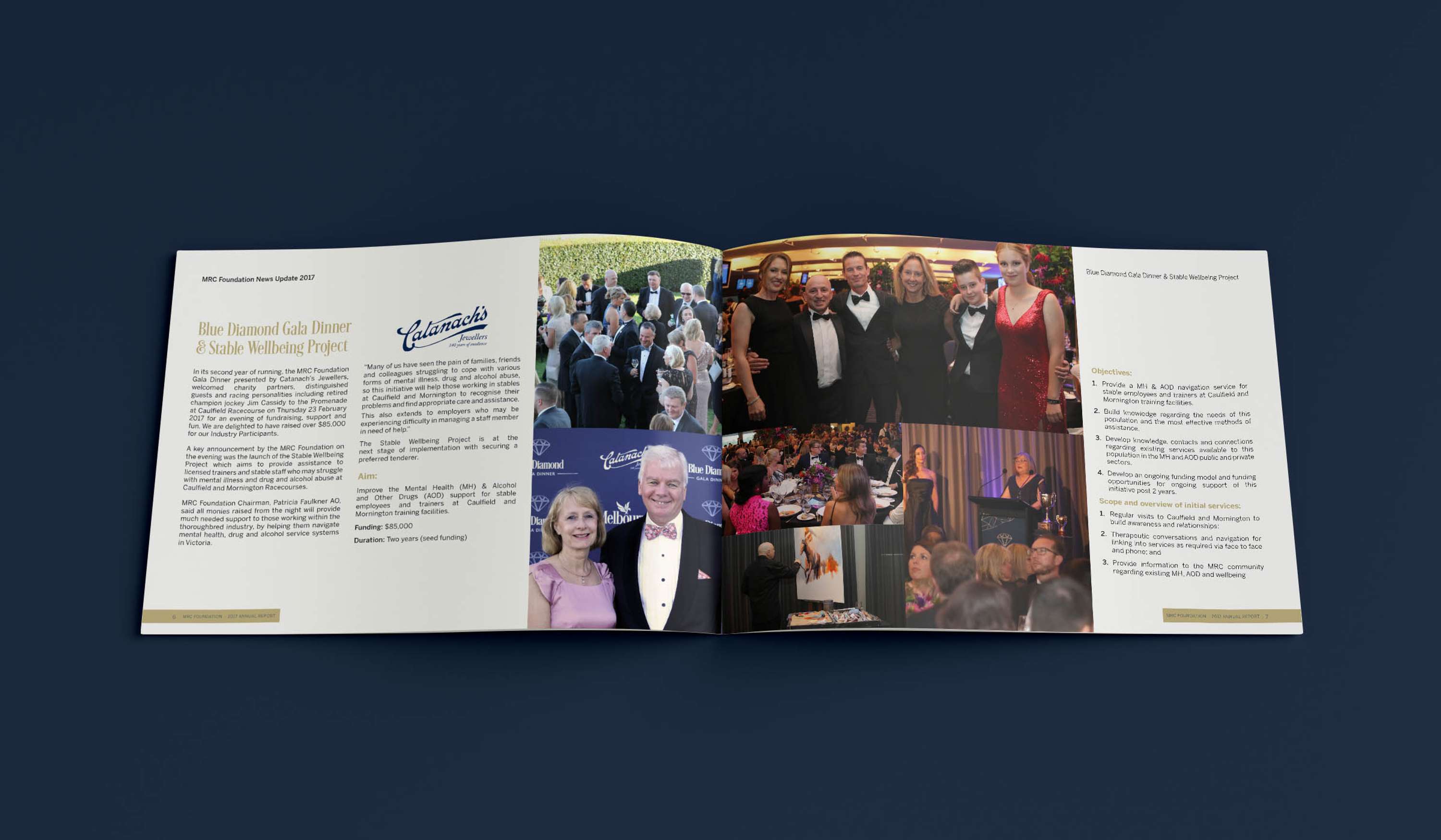 Melbourne Racing Club - proposal & reports design,  marketing graphics, event graphics by Vanessa Reynolds