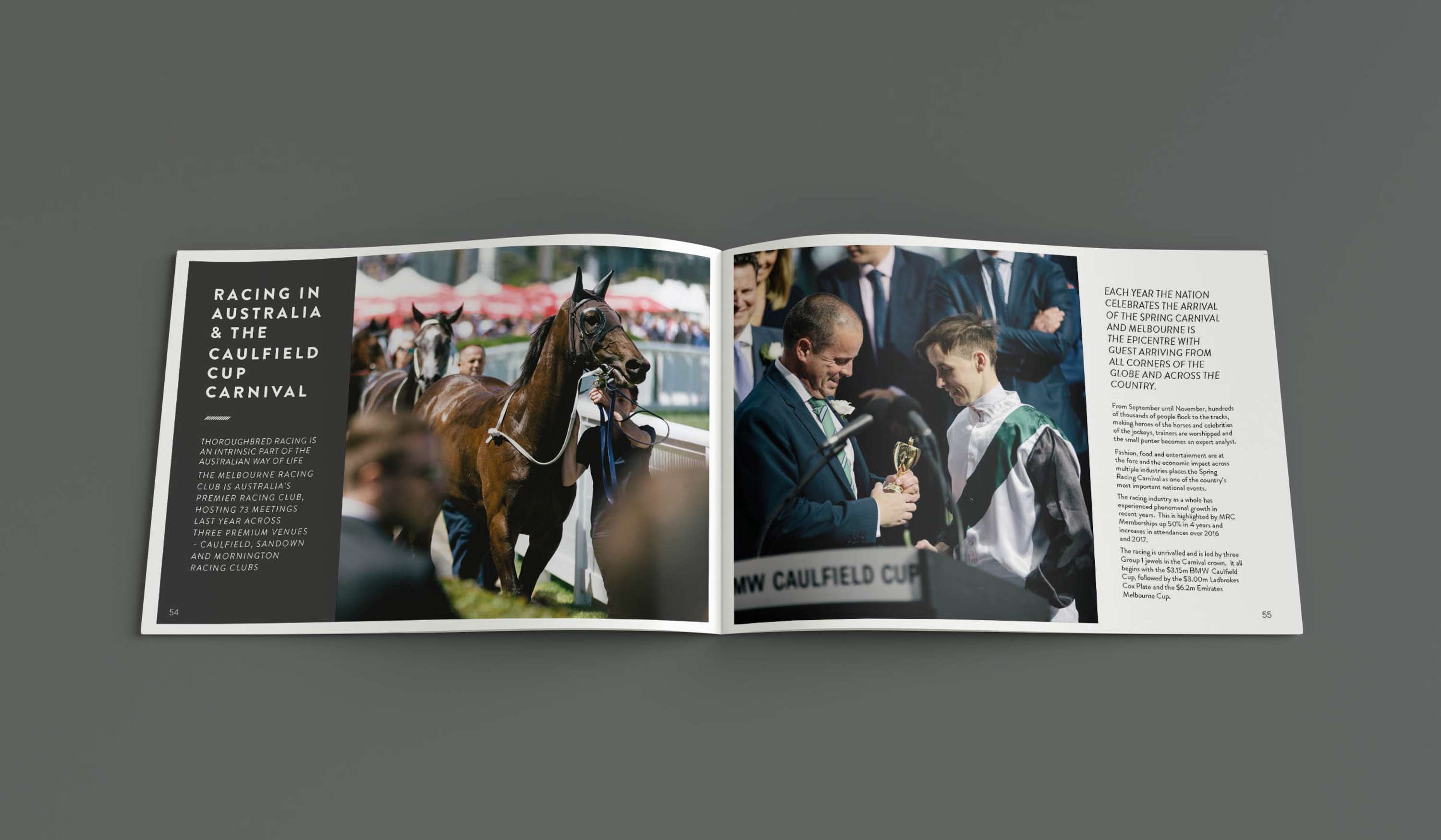 Melbourne Racing Club - proposal & reports design,  marketing graphics, event graphics by Vanessa Reynolds