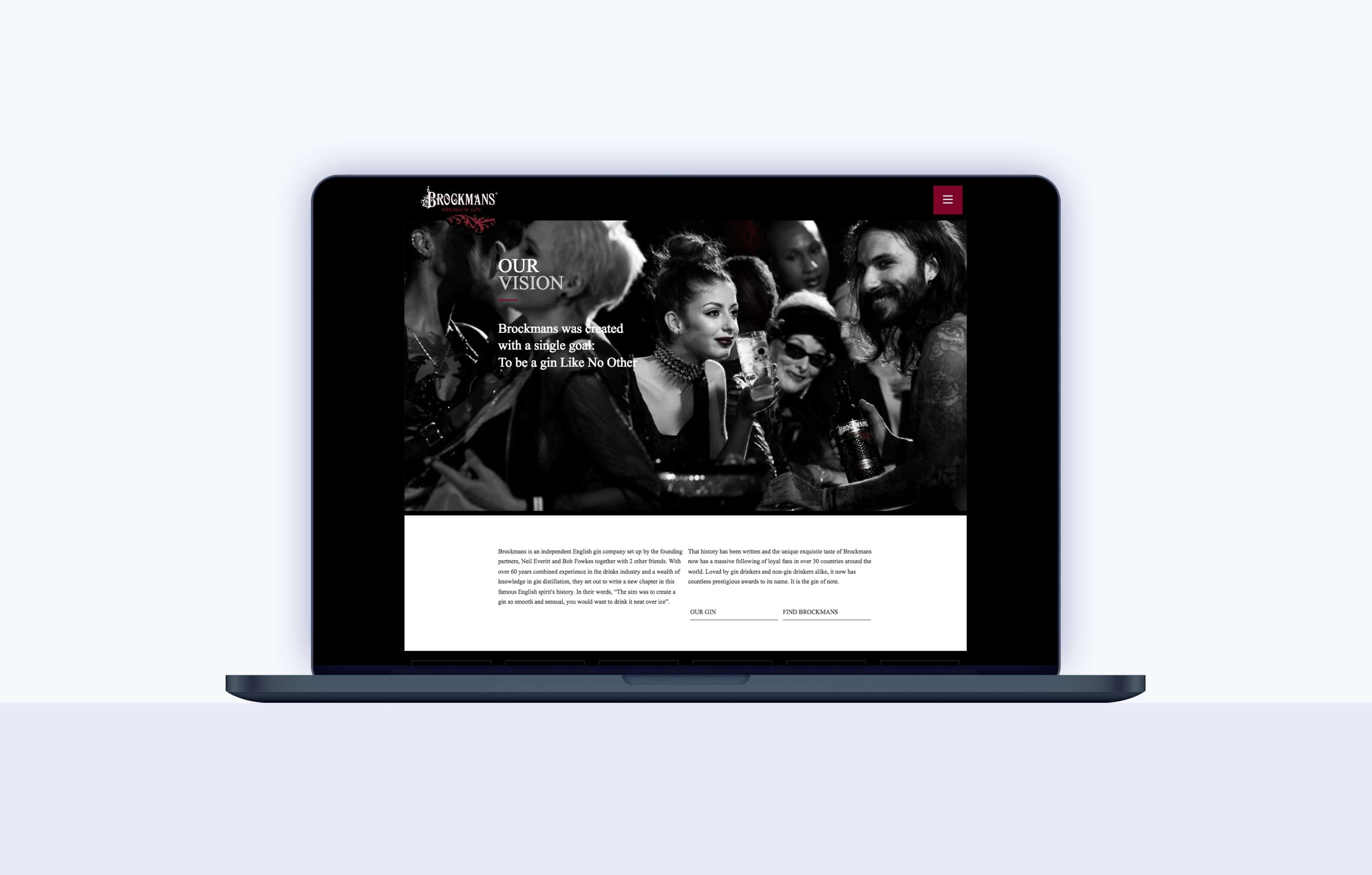 Brockmans Gin website development by Leon Harris
