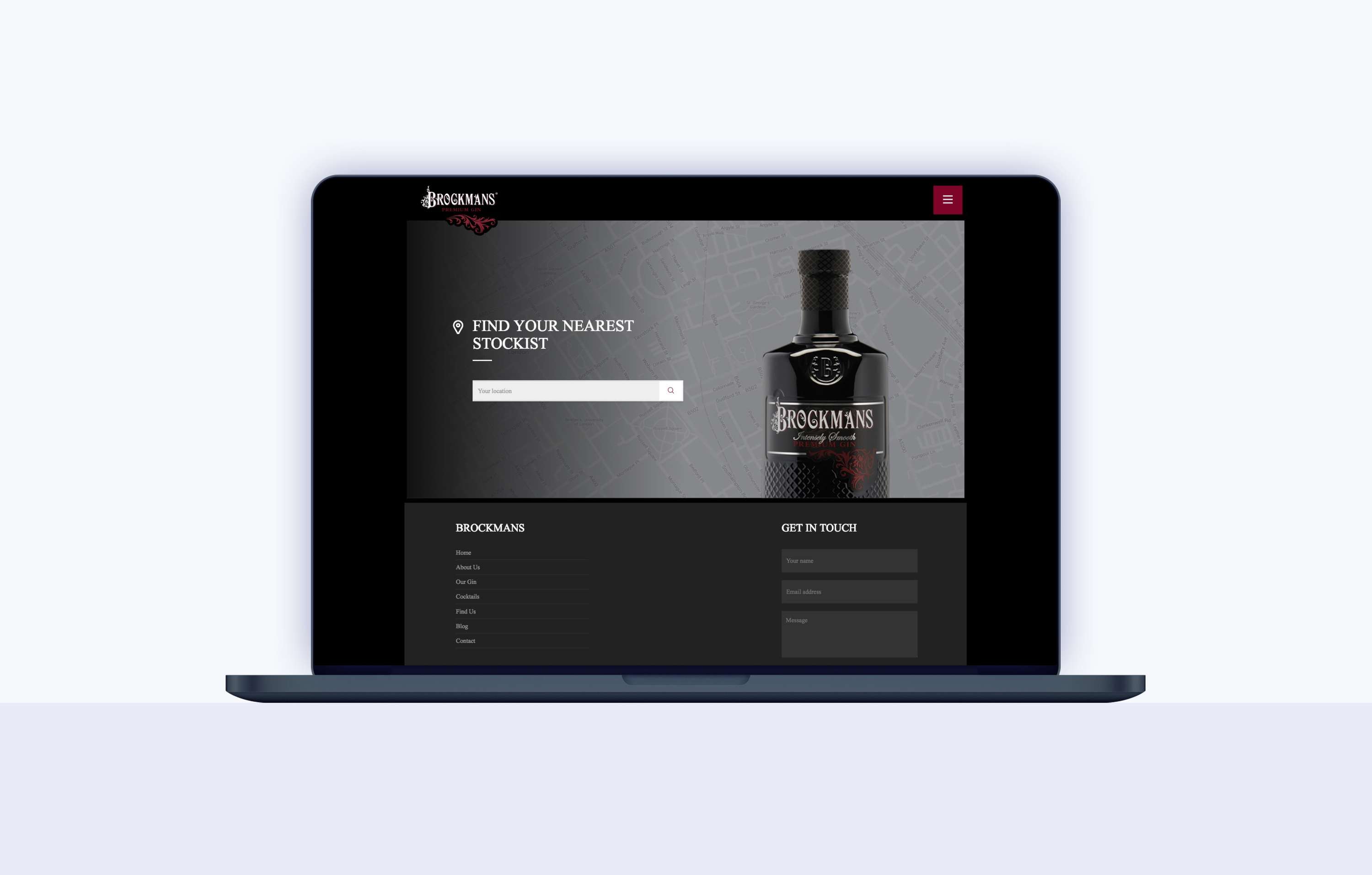 Brockmans Gin website development by Leon Harris