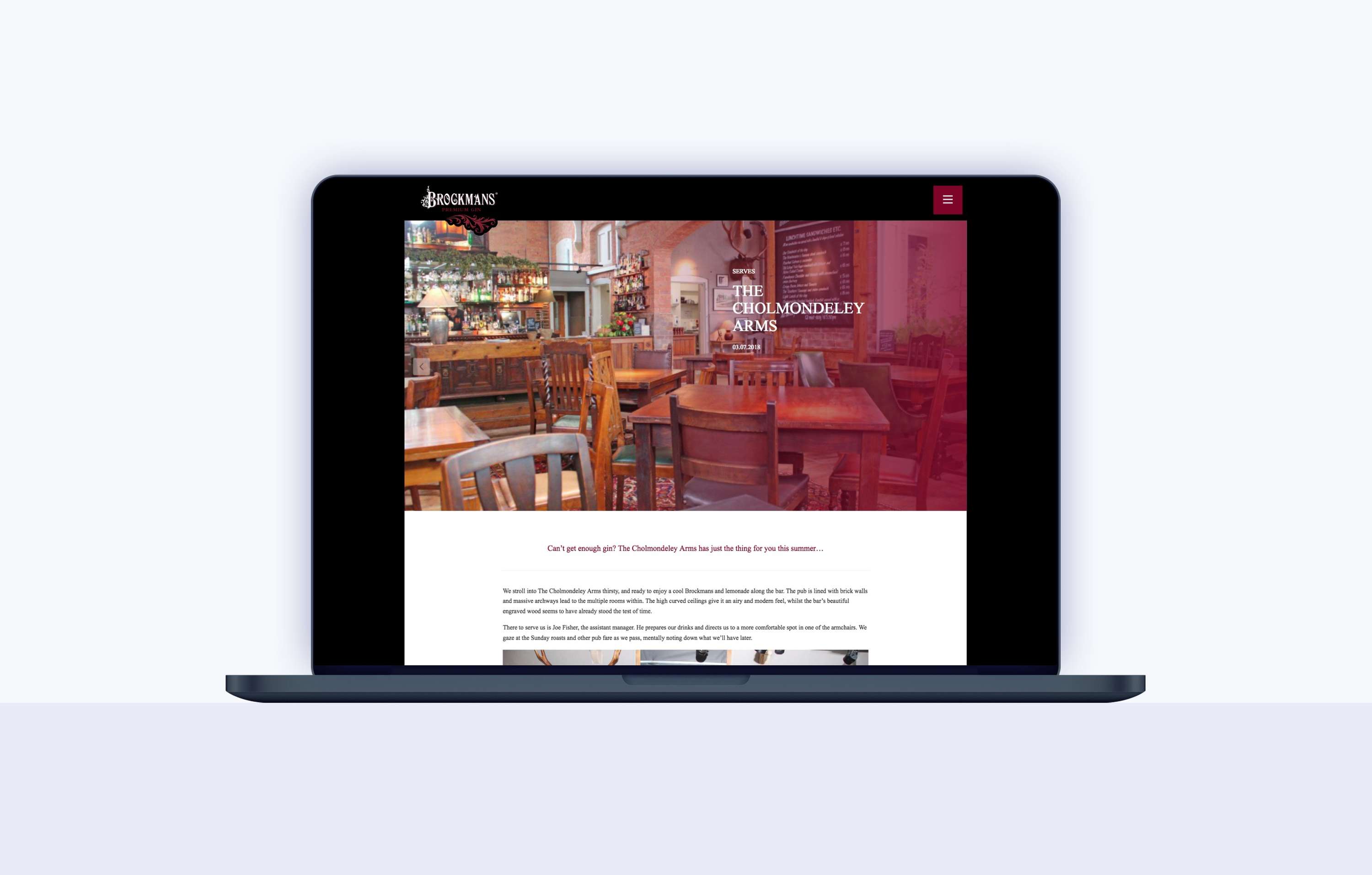 Brockmans Gin website development by Leon Harris