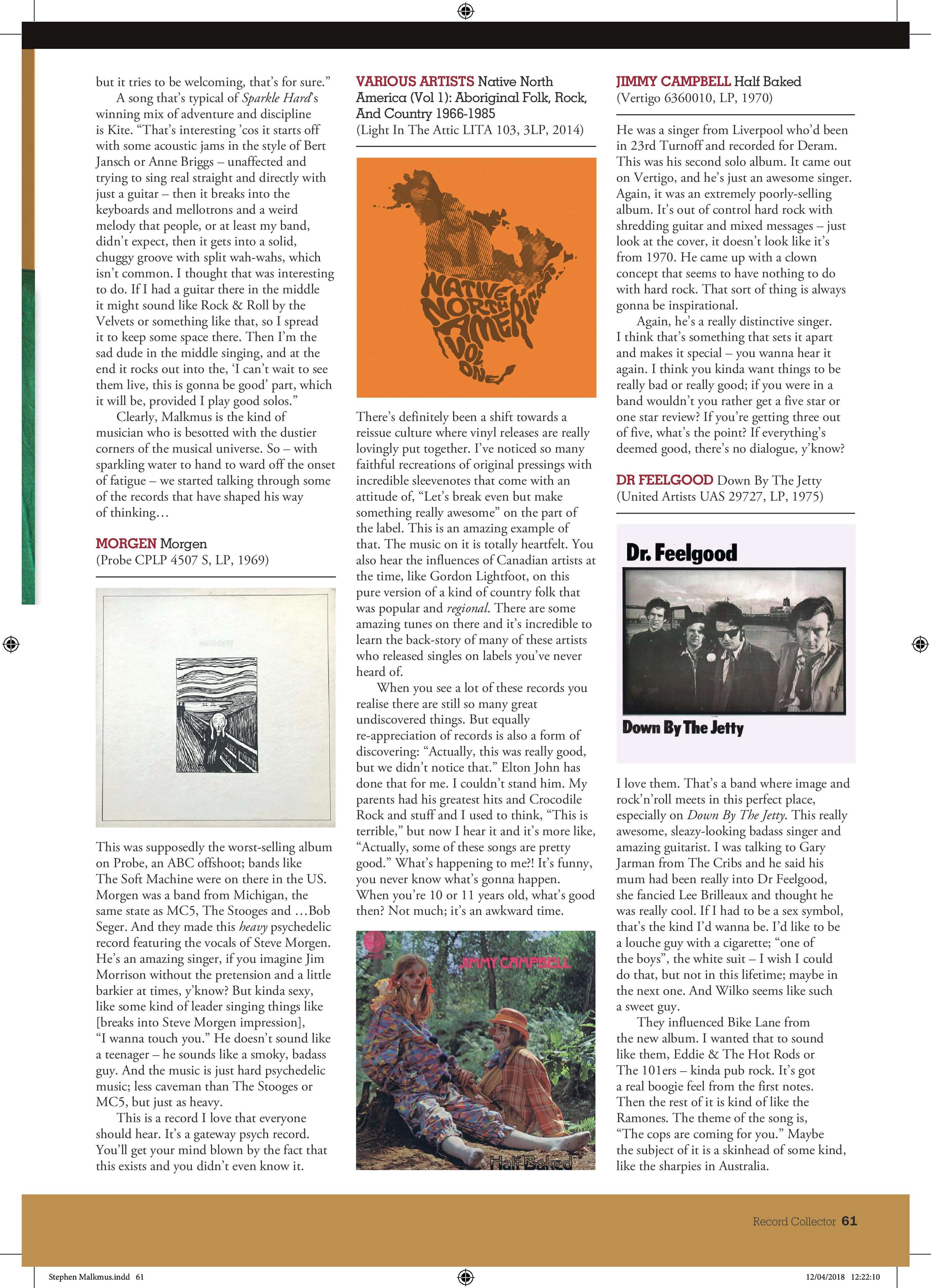 Stephen Malkmus interview, Record Collector, May 2018 by Jamie Atkins