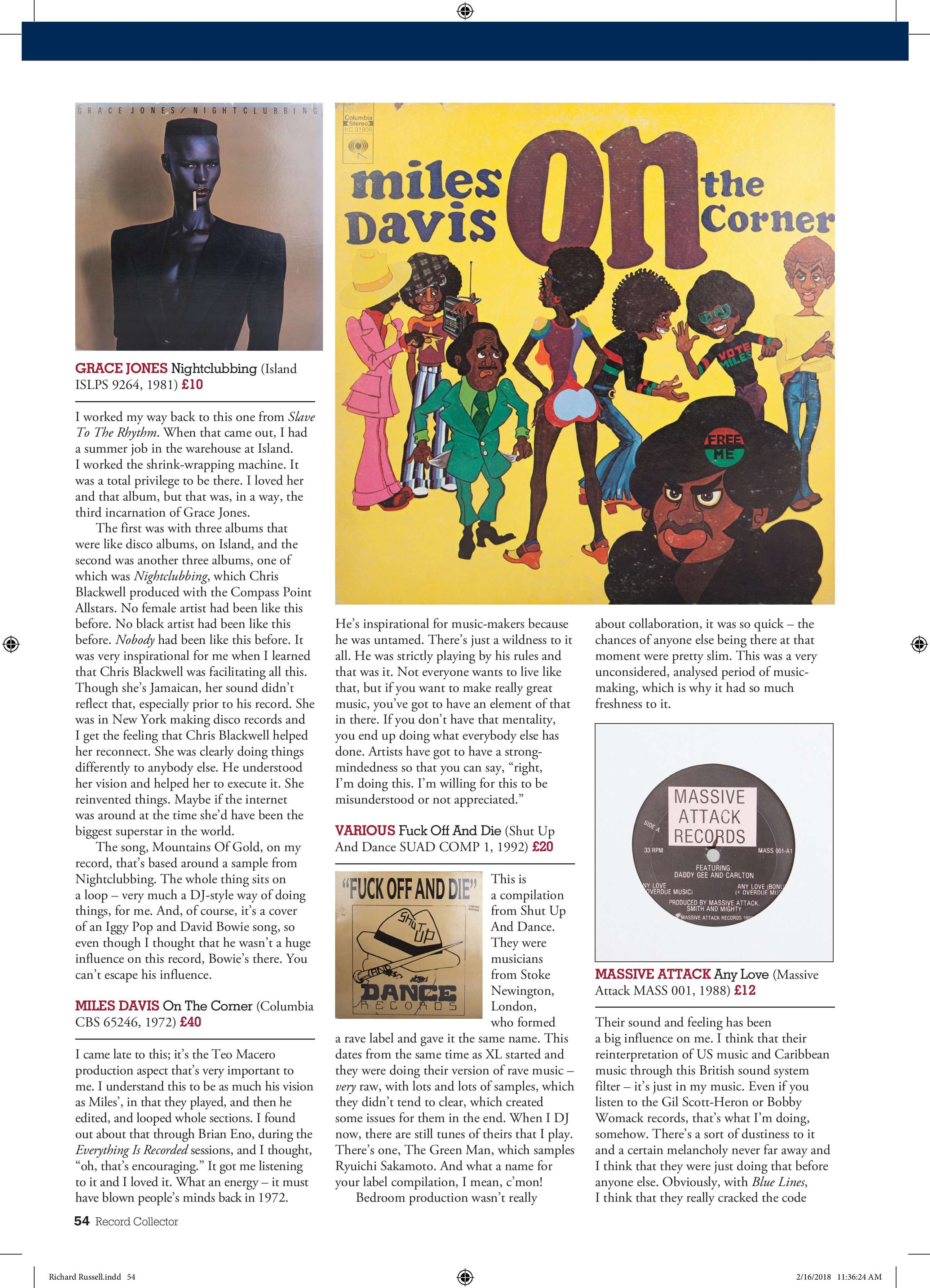 Richard Russell interview, Record Collector, March 2018 by Jamie Atkins