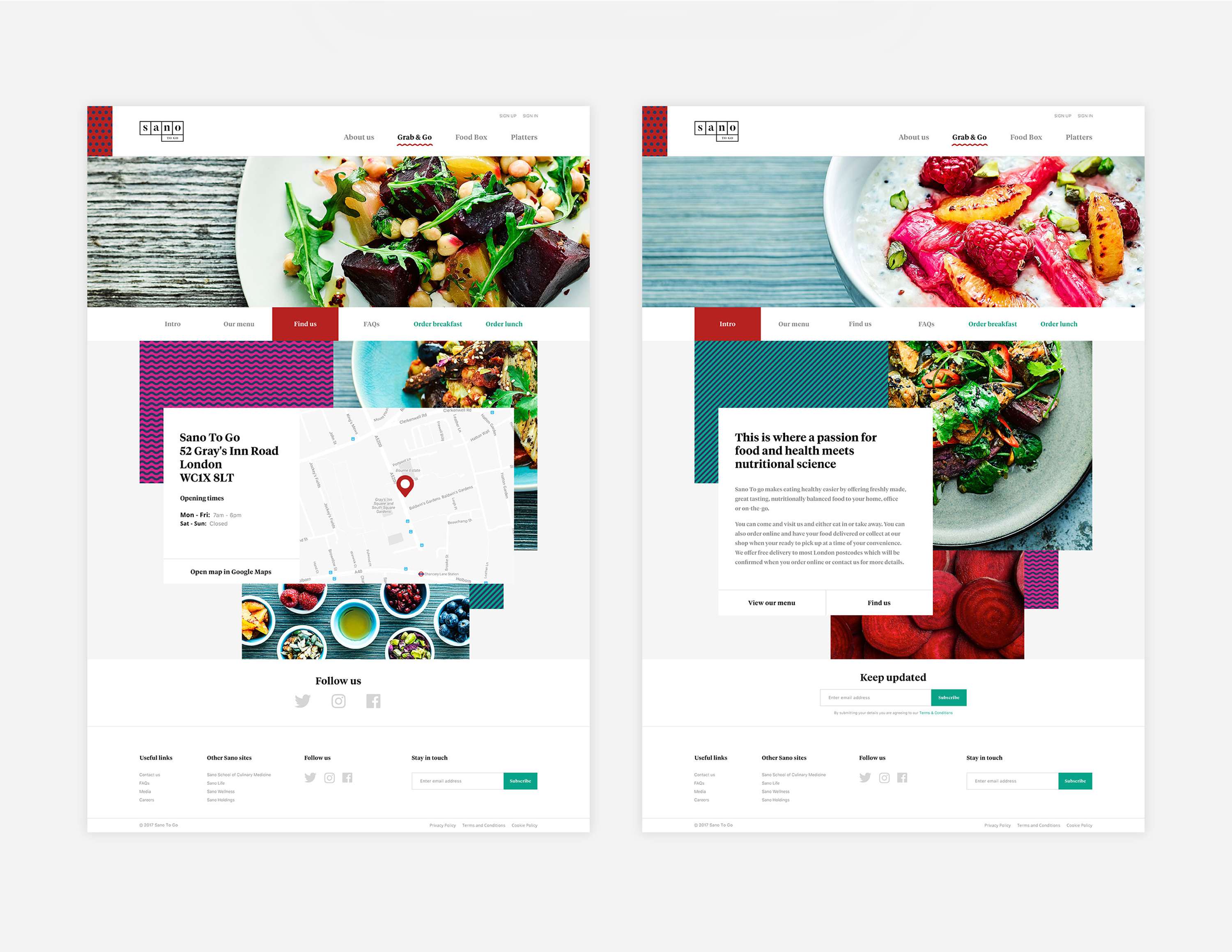 Sano To Go Website by Cause & Effect