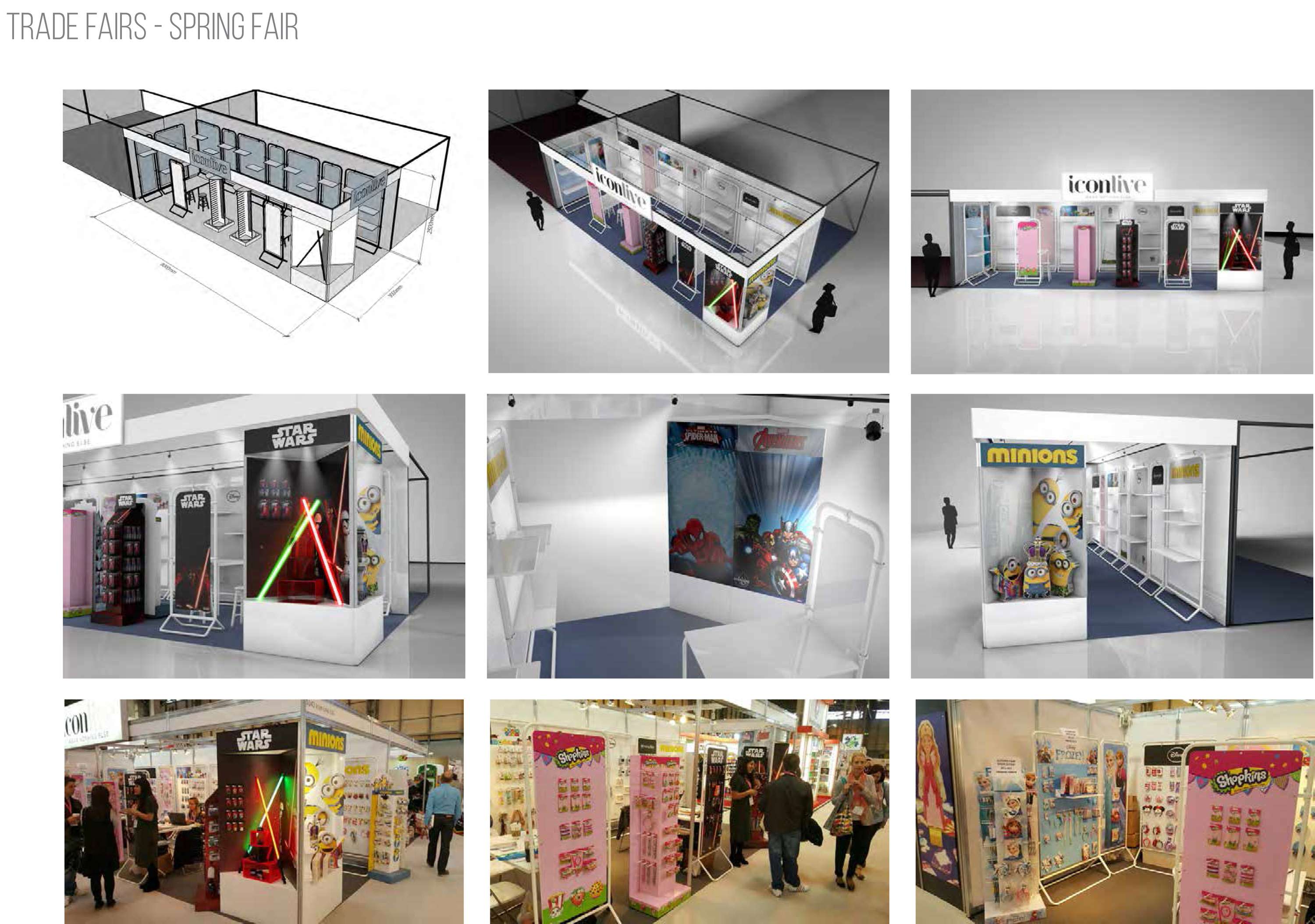 Trade Fairs - Project management, design/ artwork, visualisation, on site VM & installation by Tom Green