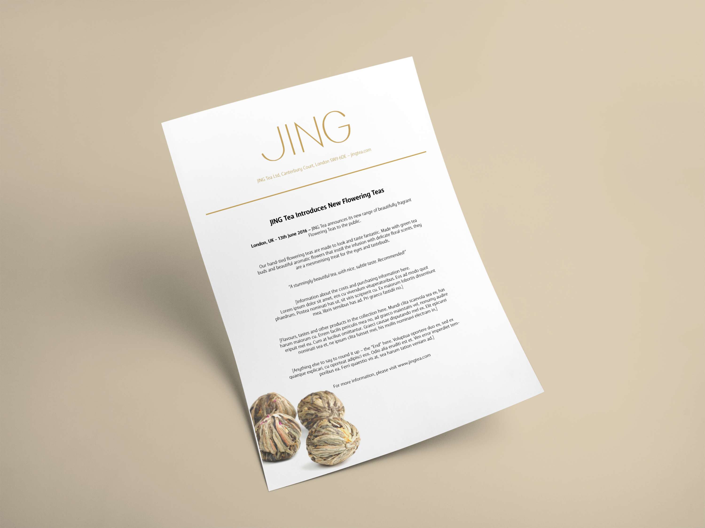 Jing Tea - Creative Application by Beth Hall