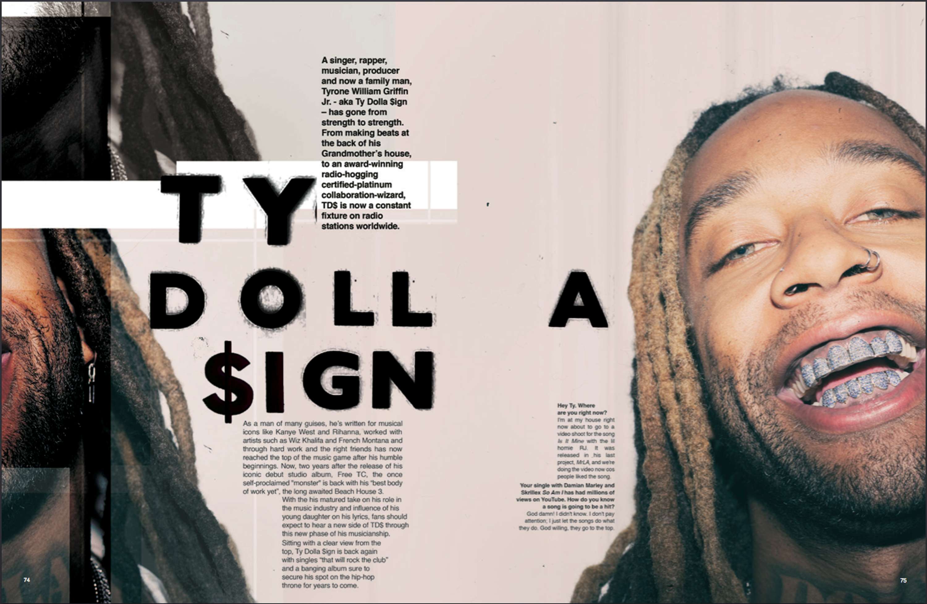 Front Page Interview with Ty Dolla $ign for 1883 Magazine by Kerri Stolerman