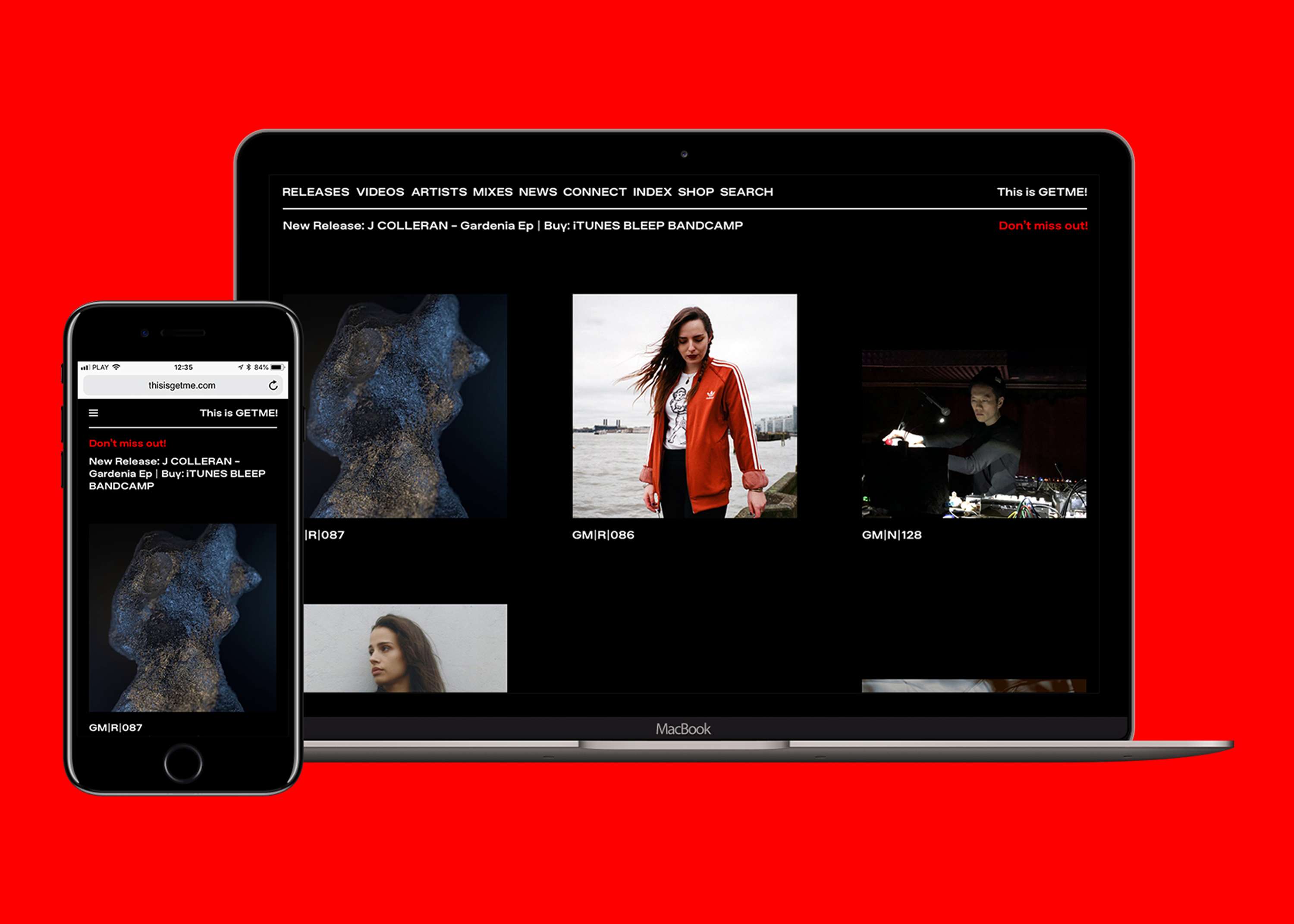 GETME! – informational website for London based electronic music record label. by Marek Czyz