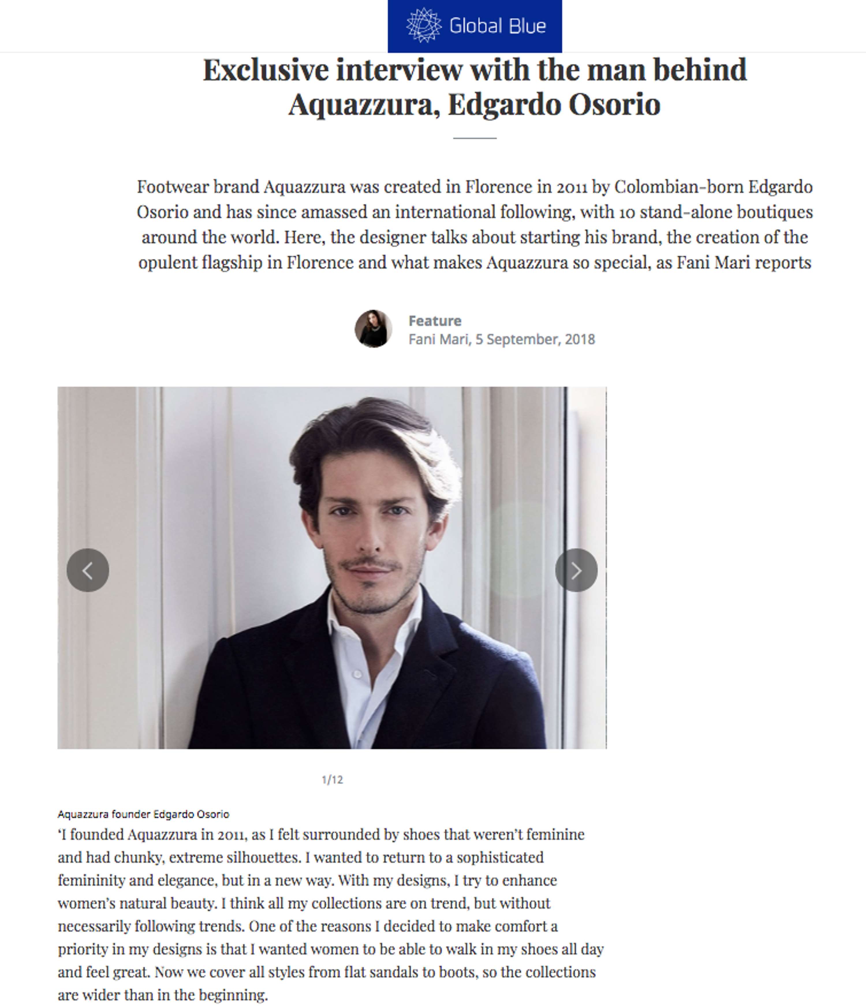 Interview with Aquazzura founder Edgardo Osorio by Fani Mari