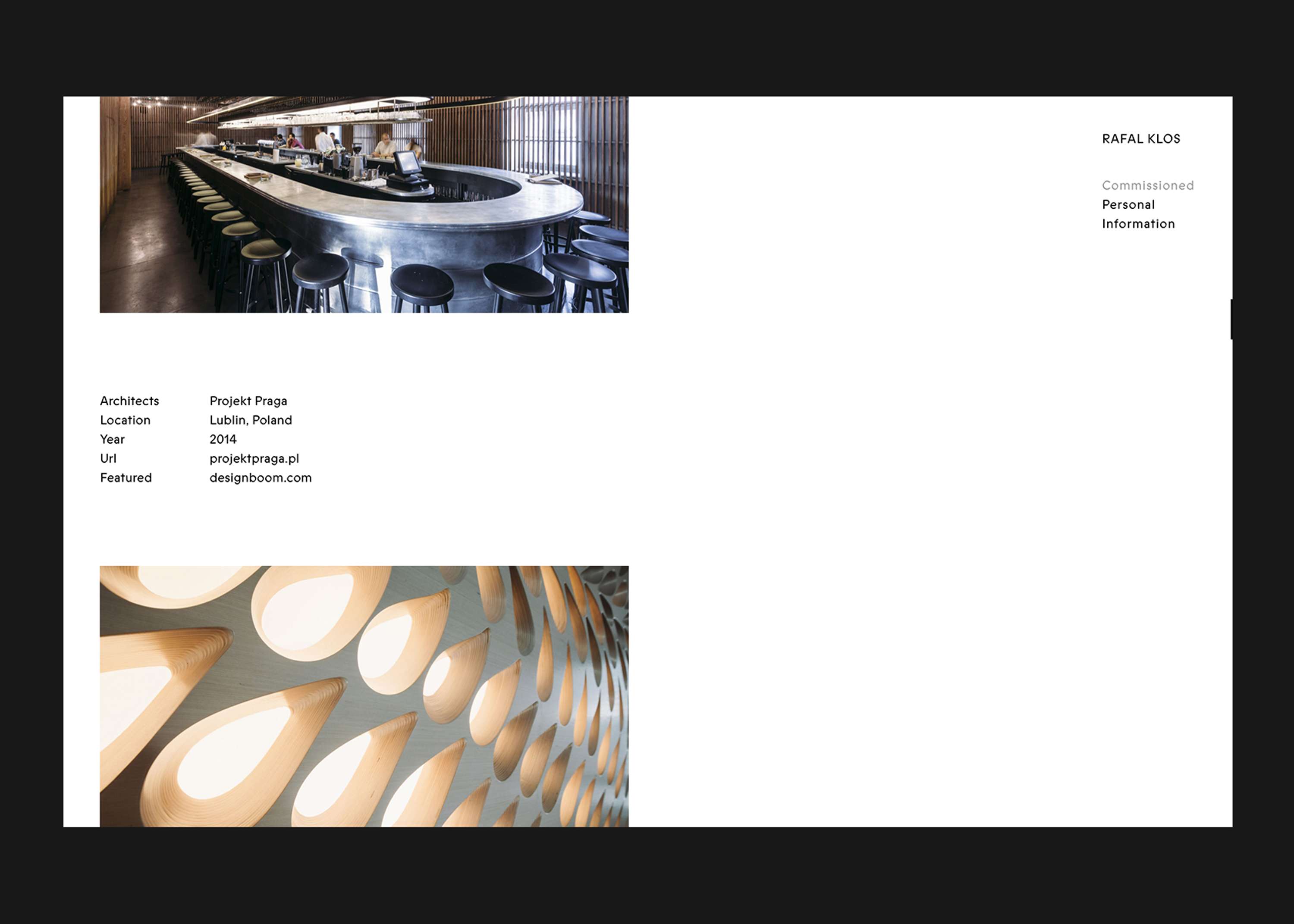 RAFAL KLOS – Portfolio website for architecture and spatial photographer by Marek Czyz