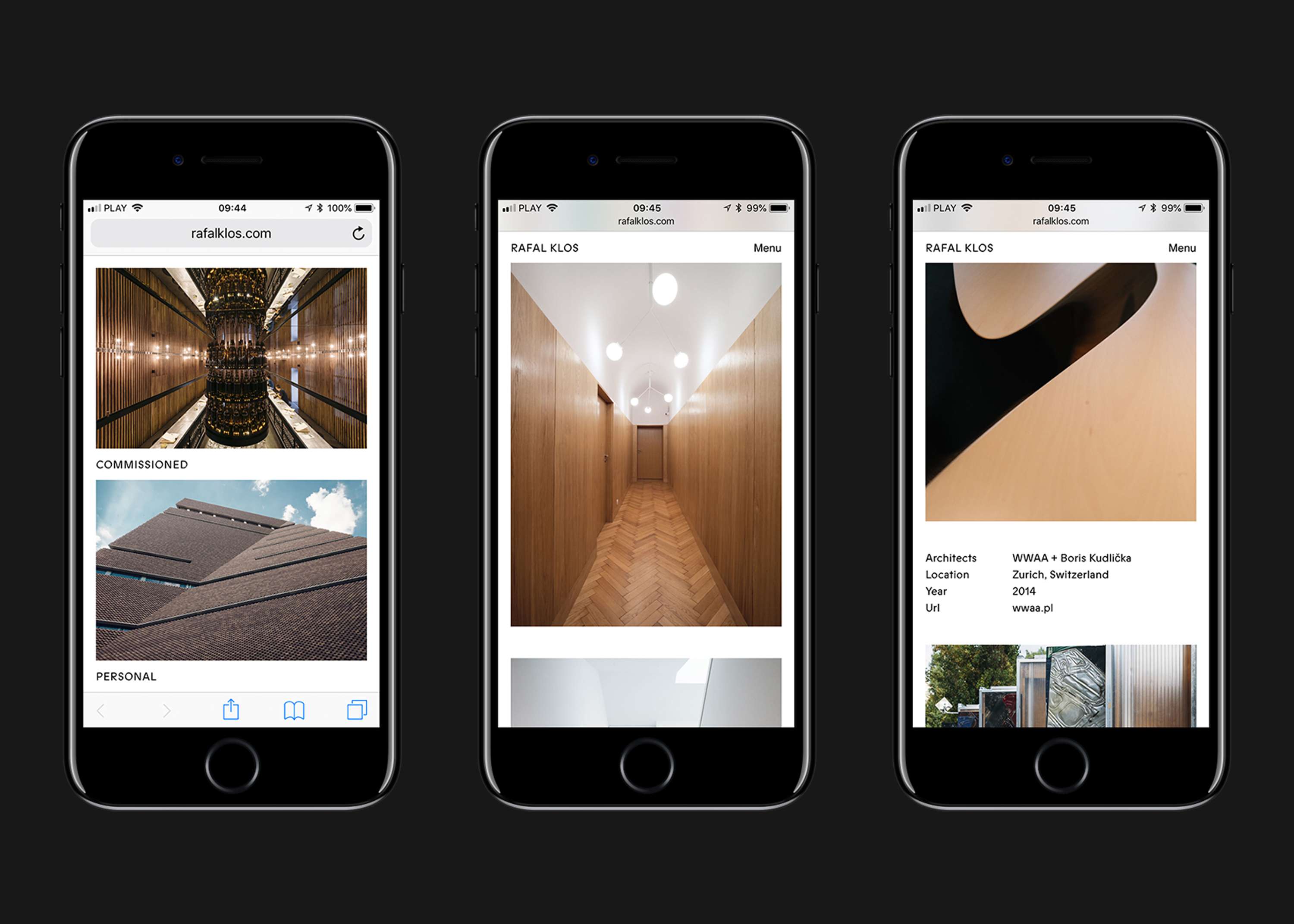 RAFAL KLOS – Portfolio website for architecture and spatial photographer by Marek Czyz