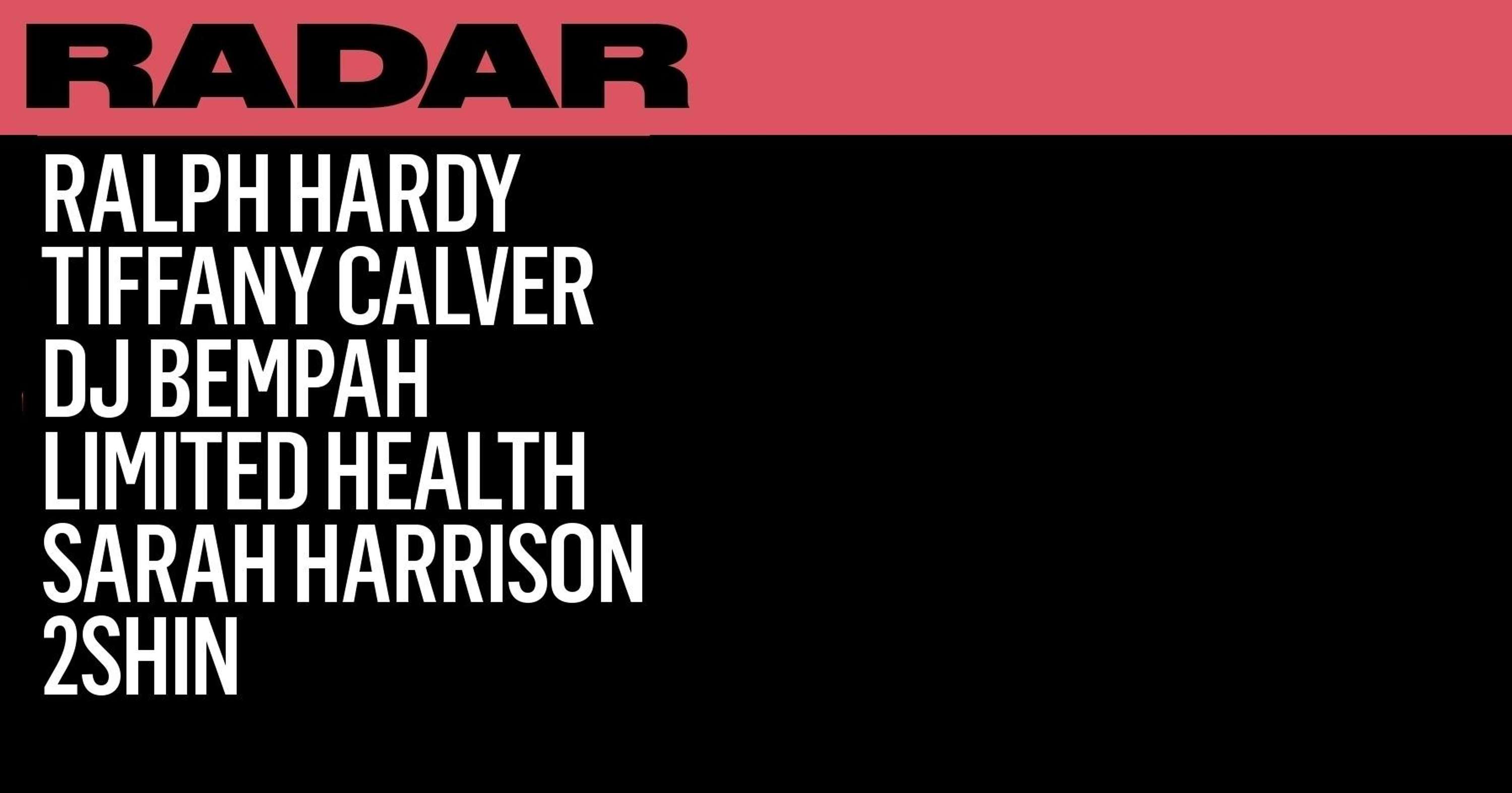 RADAR Weekly Event Series by James Craigie