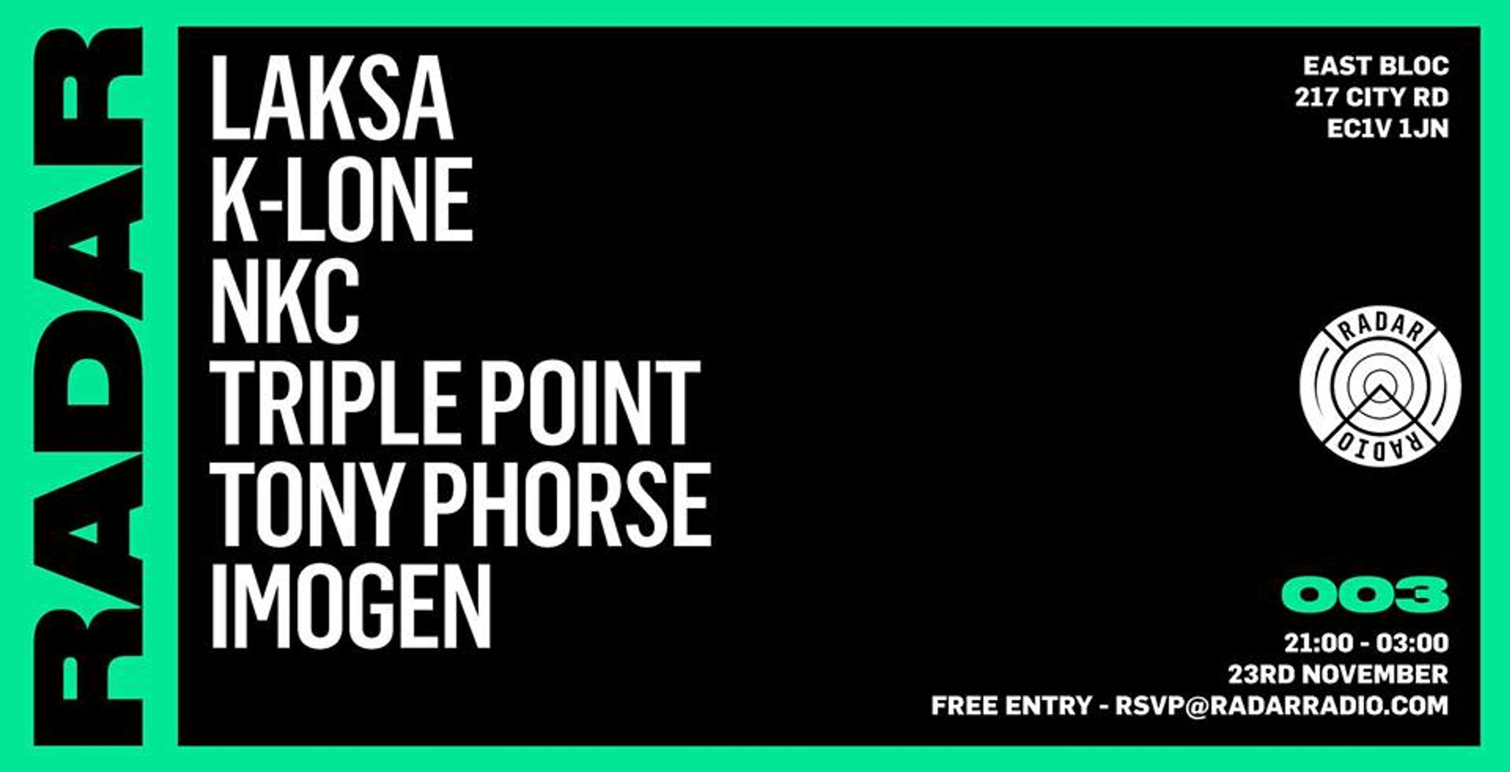 RADAR Weekly Event Series by James Craigie
