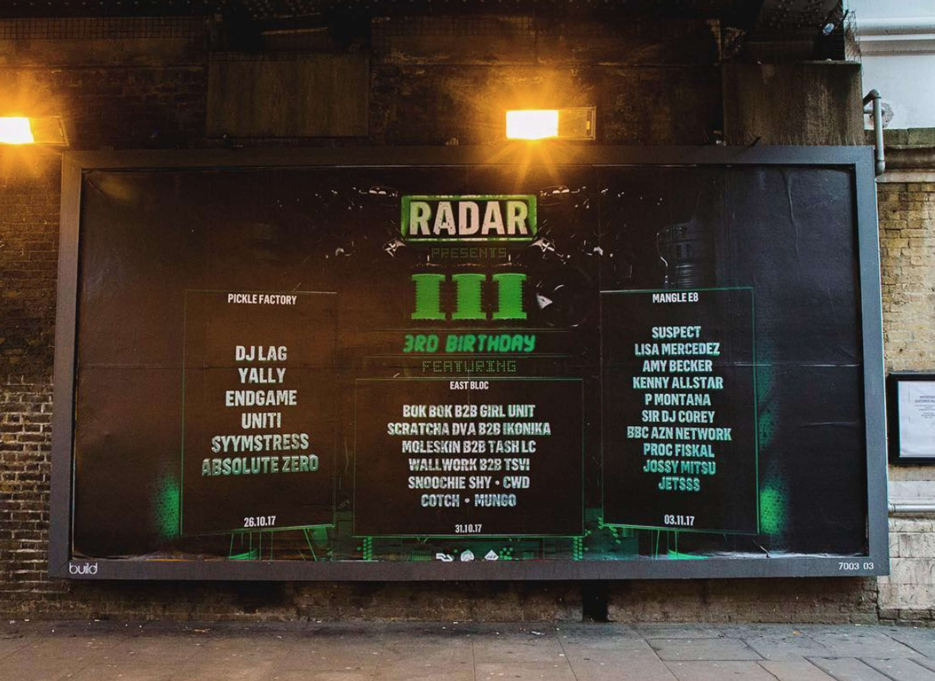 Radar 3rd Birthday - 3 Events by James Craigie