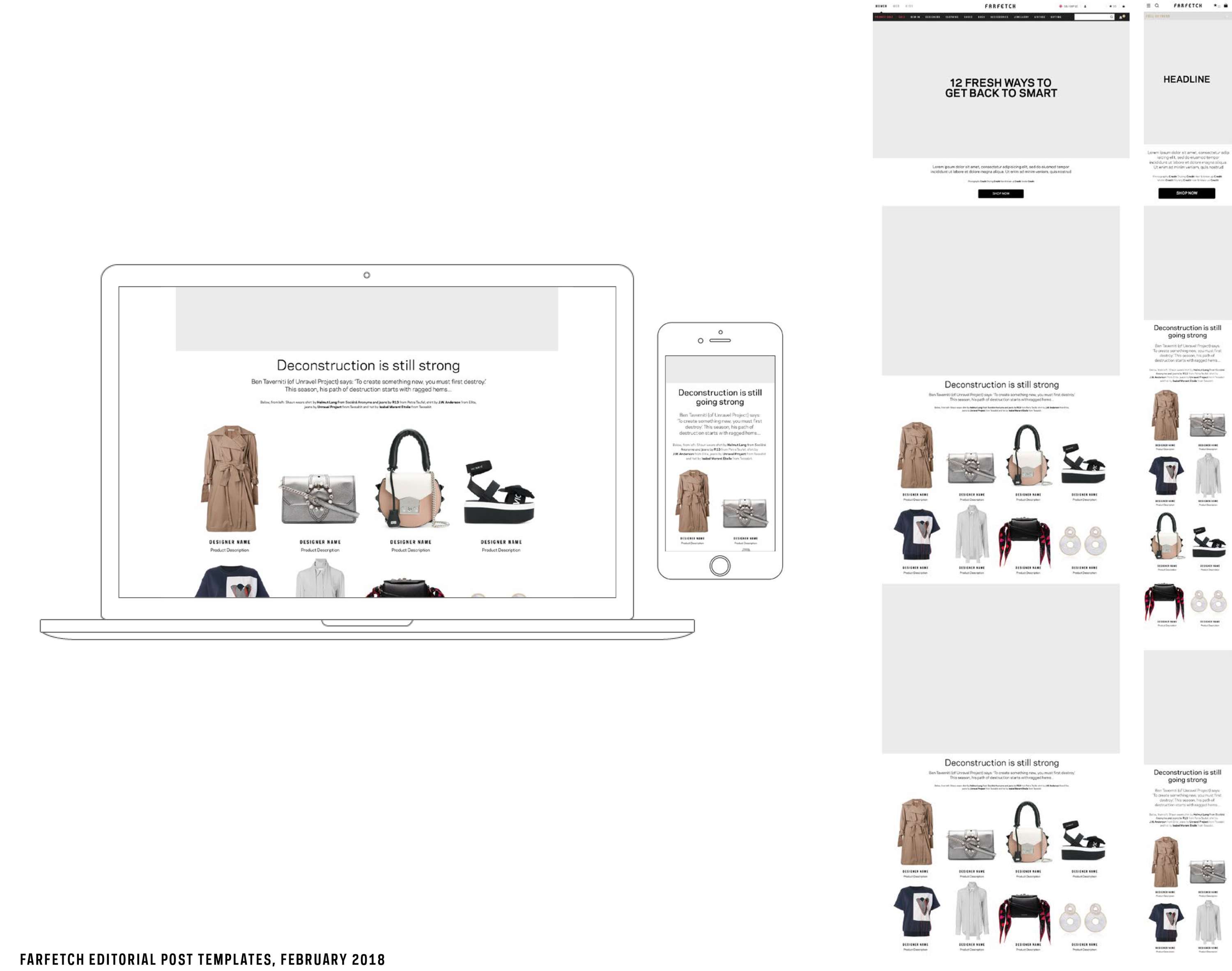 Editorial template design for Farfetch by Agata Wycichowska