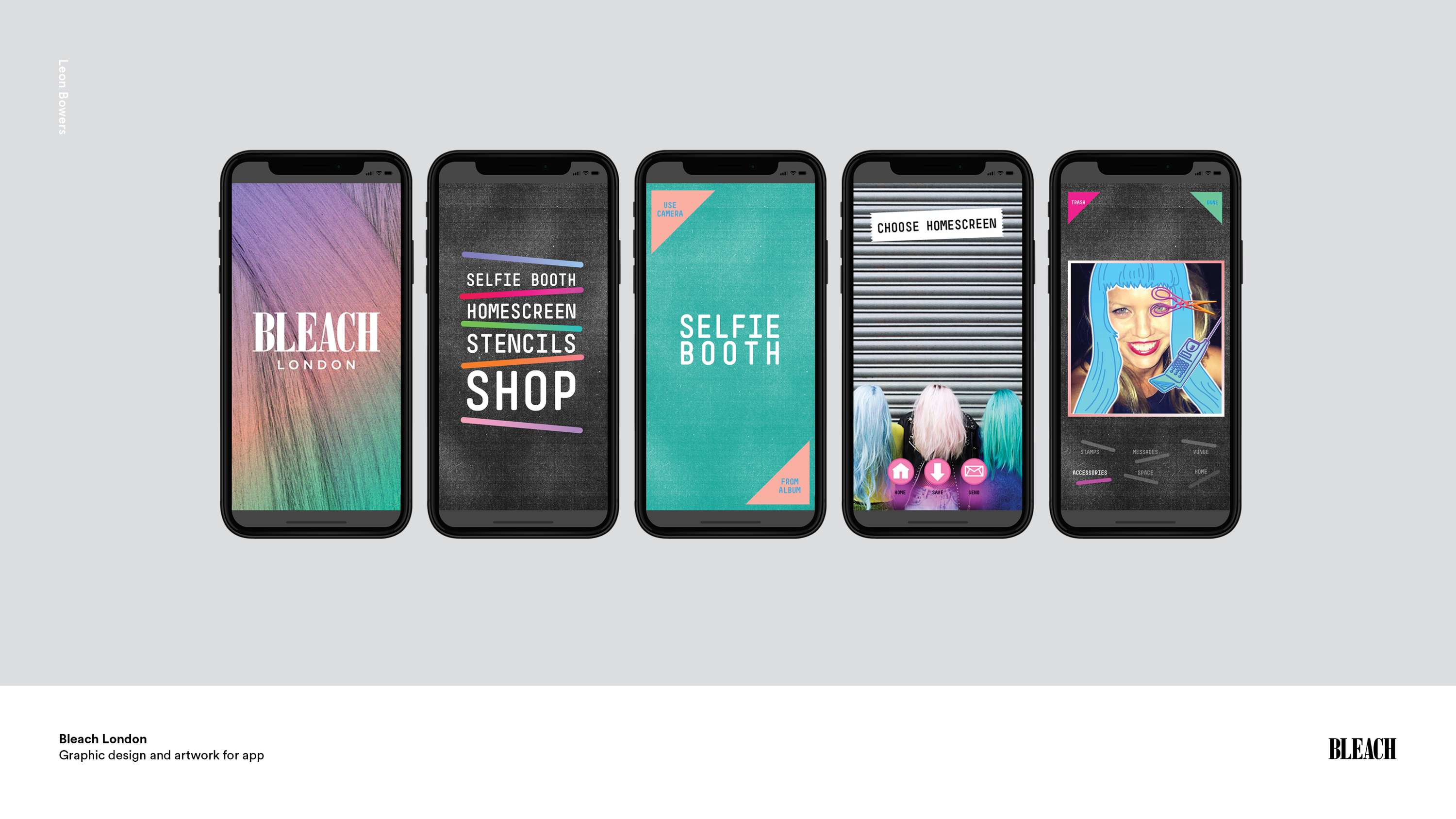 Bleach London - App design by Leon Bowers