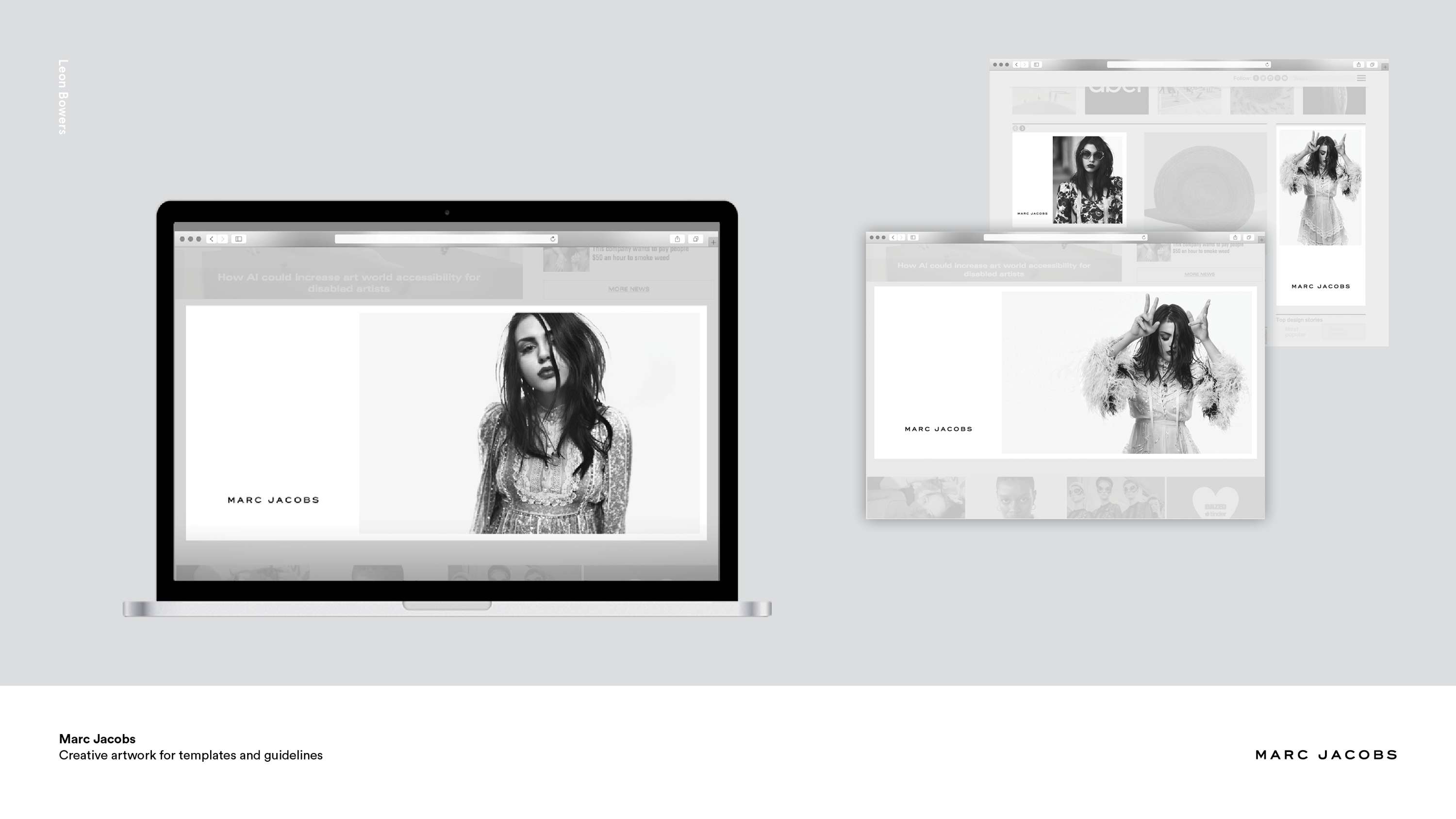 Marc Jacobs creative artwork for templates and guidelines by Leon Bowers