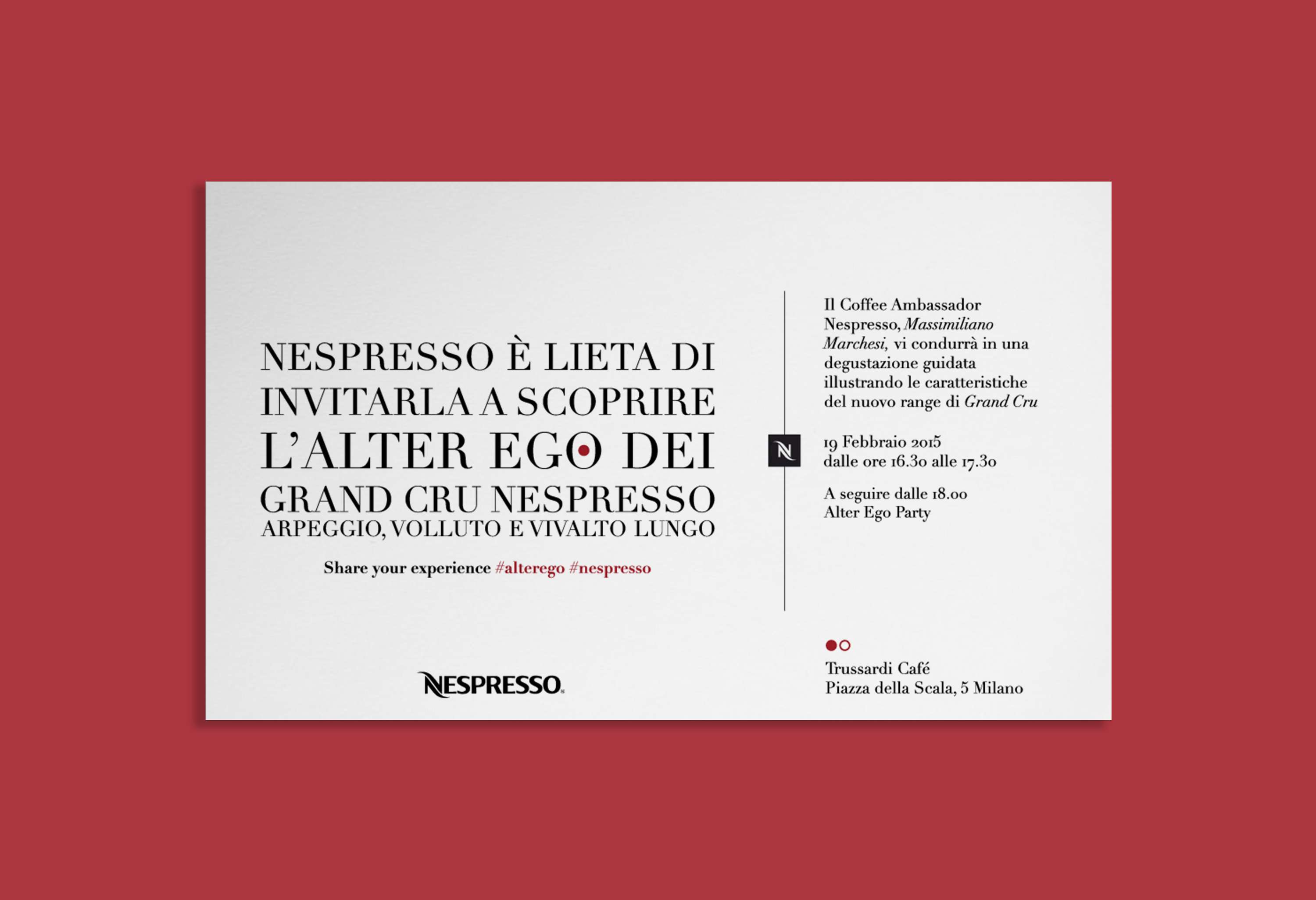 Invite Alter•Ego event for Nespresso by Besideproject