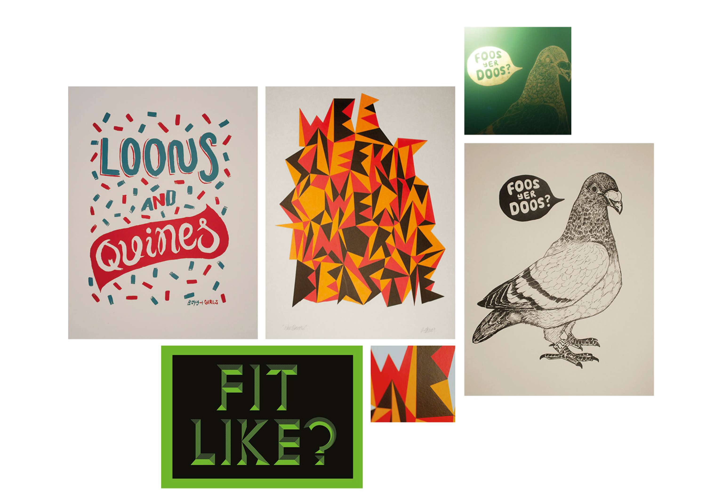 Fit Like? - Doric Dialect Screenprints by Adam Kirby
