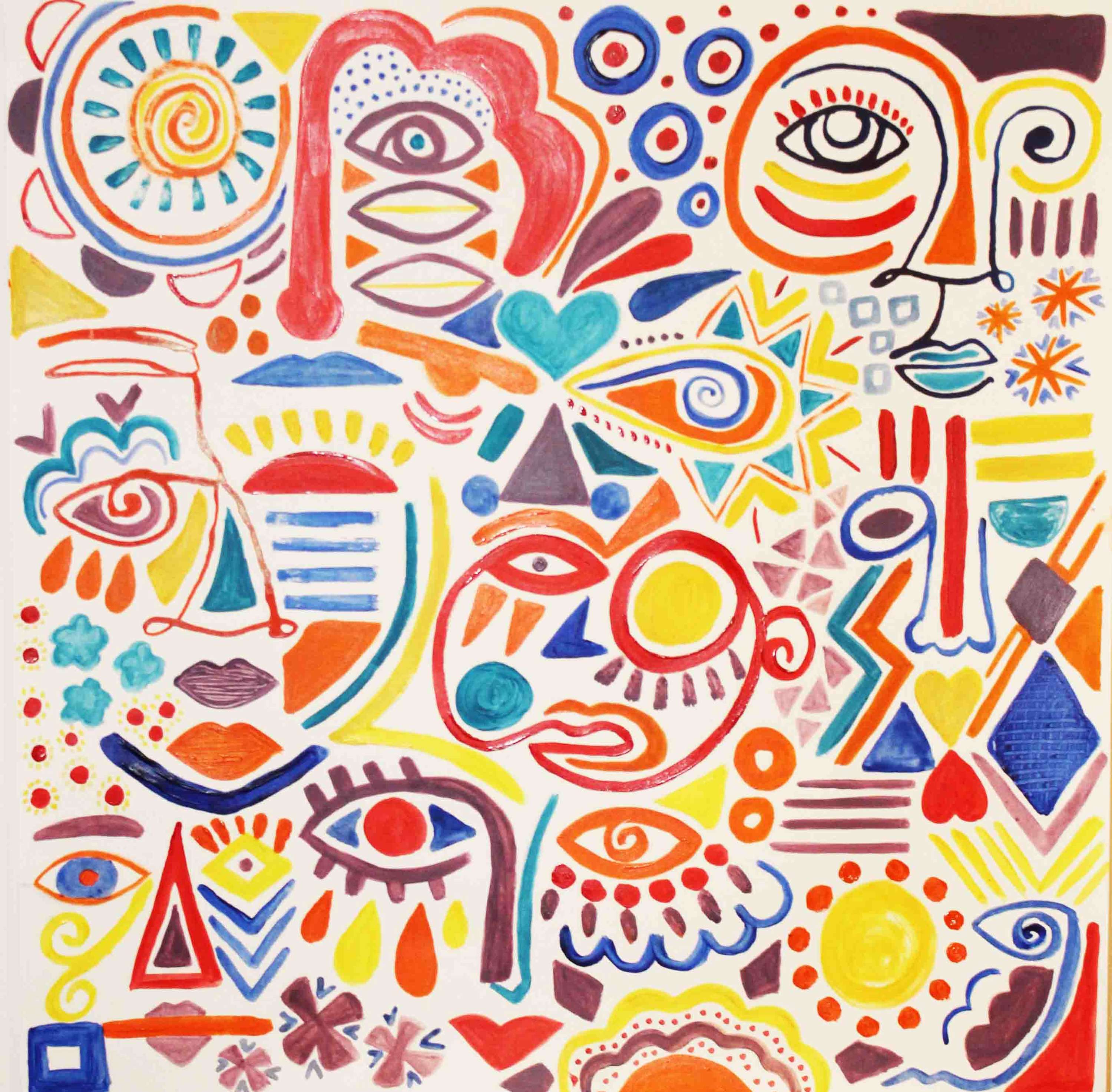 Abstract Face Art by Helena Robinson