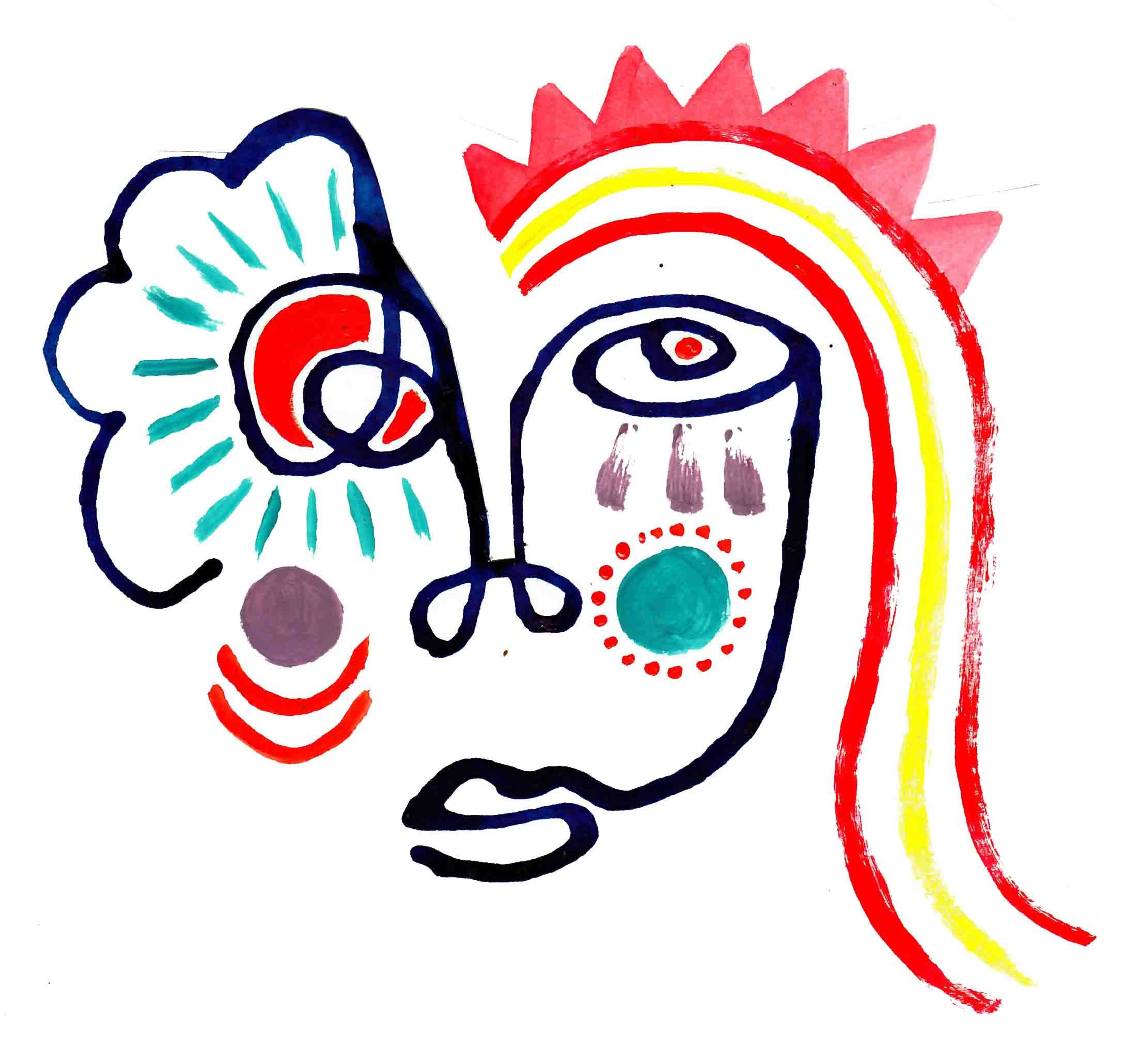 Abstract Face Art by Helena Robinson