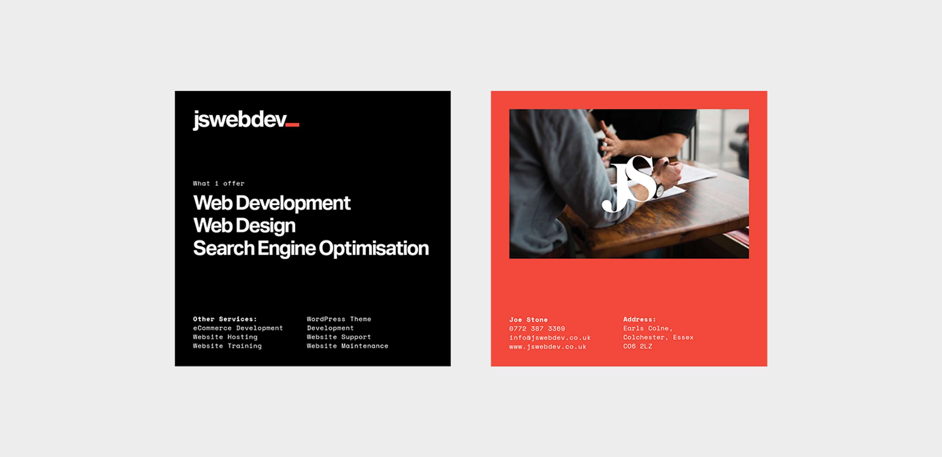 Joe Stone  - Web developer, brand identity and web redesign by Alex Aperios
