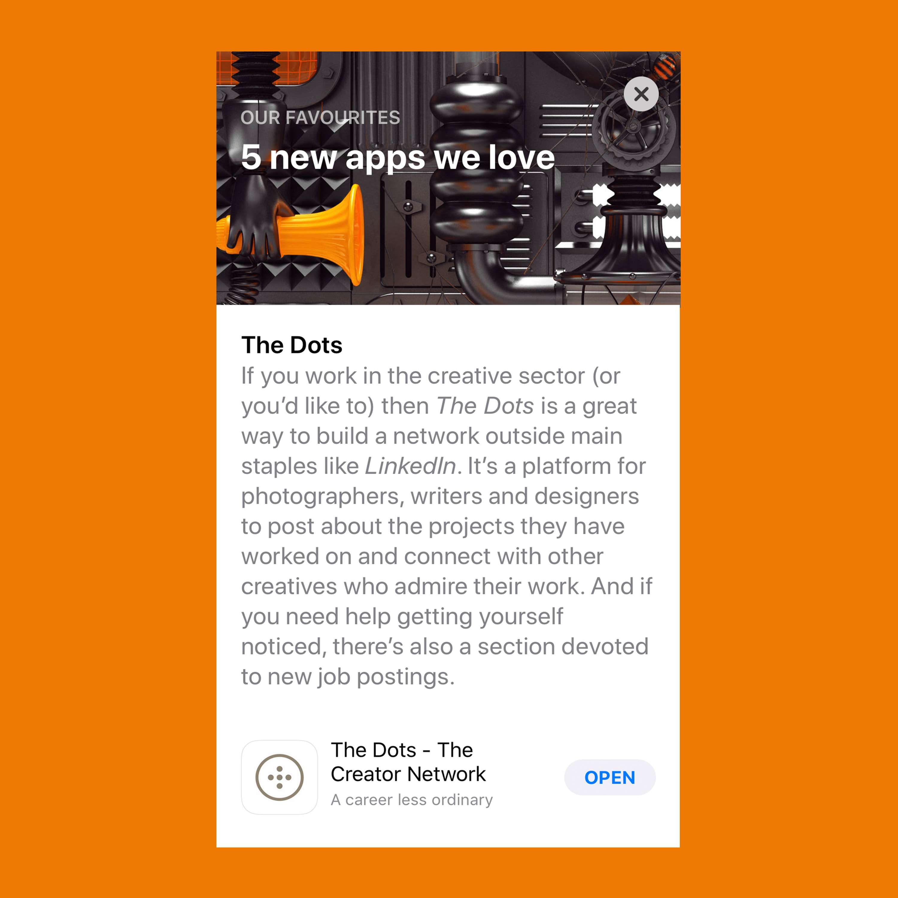 The Dots | Apple App Store Feature | 5 new apps they love by Pip Jamieson
