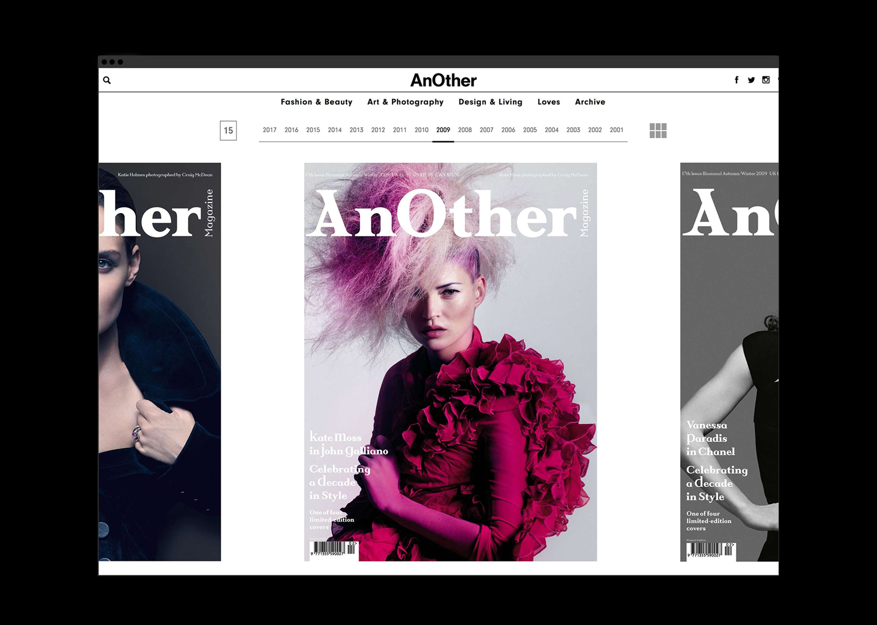 AnOther Covers Archive Site by Holly Benwell