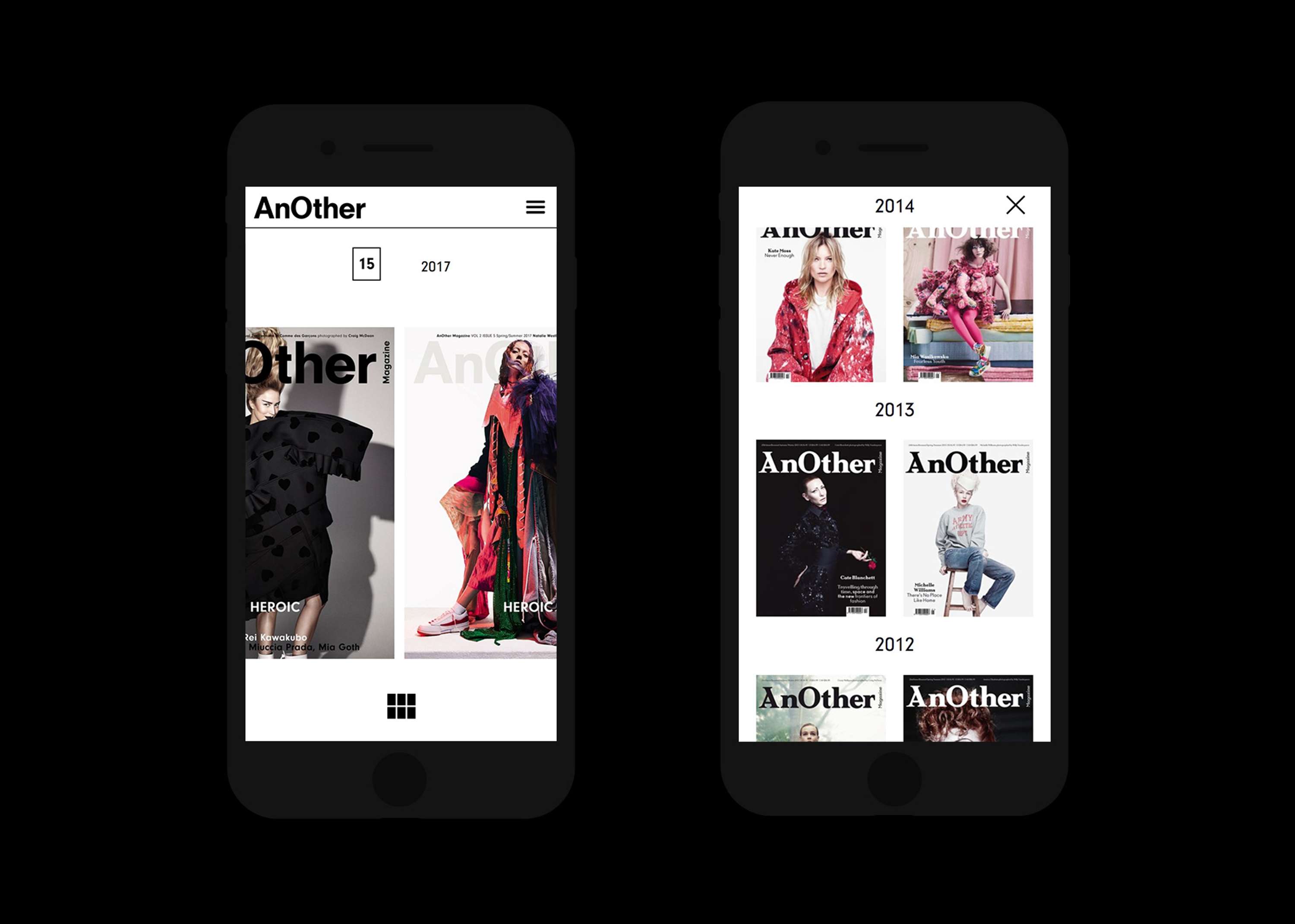 AnOther Covers Archive Site by Holly Benwell