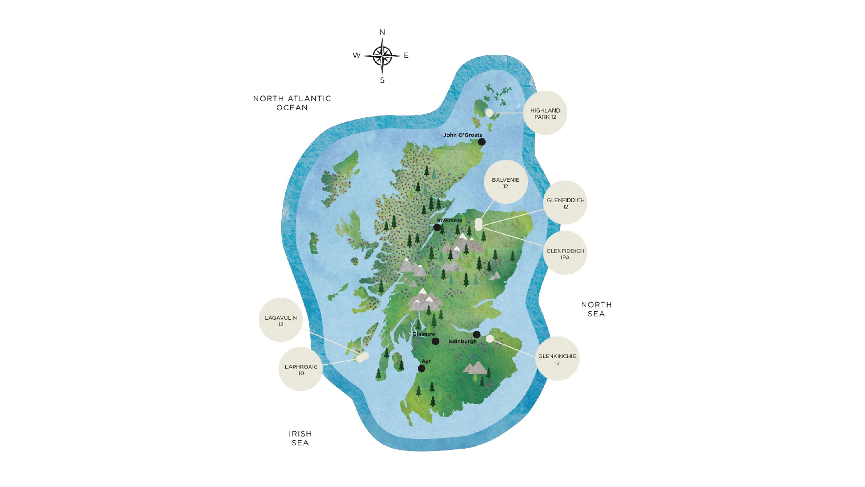 Whisky Tasting Maps by Lara Rodgett