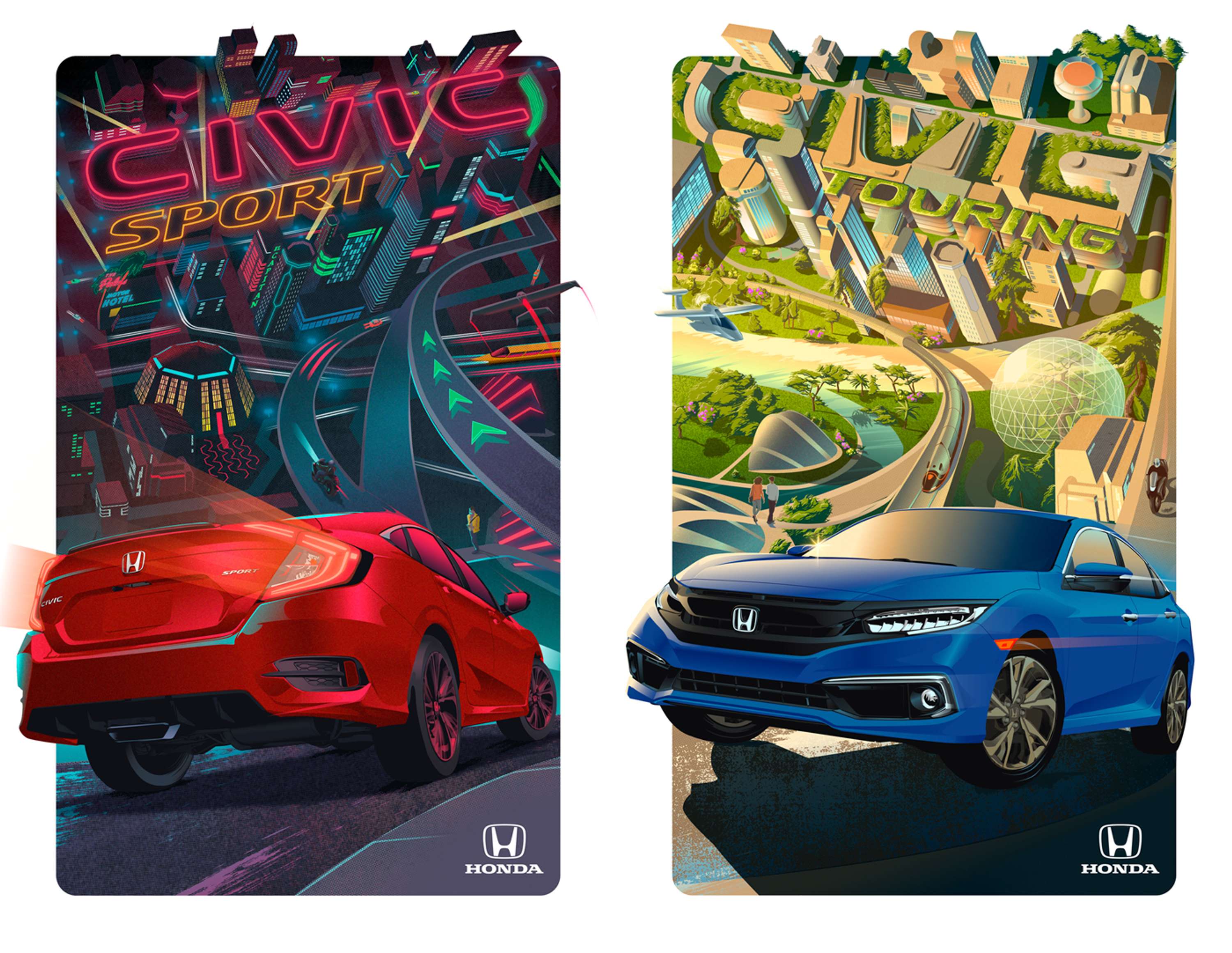 Honda Civic Posters by Pete Lloyd