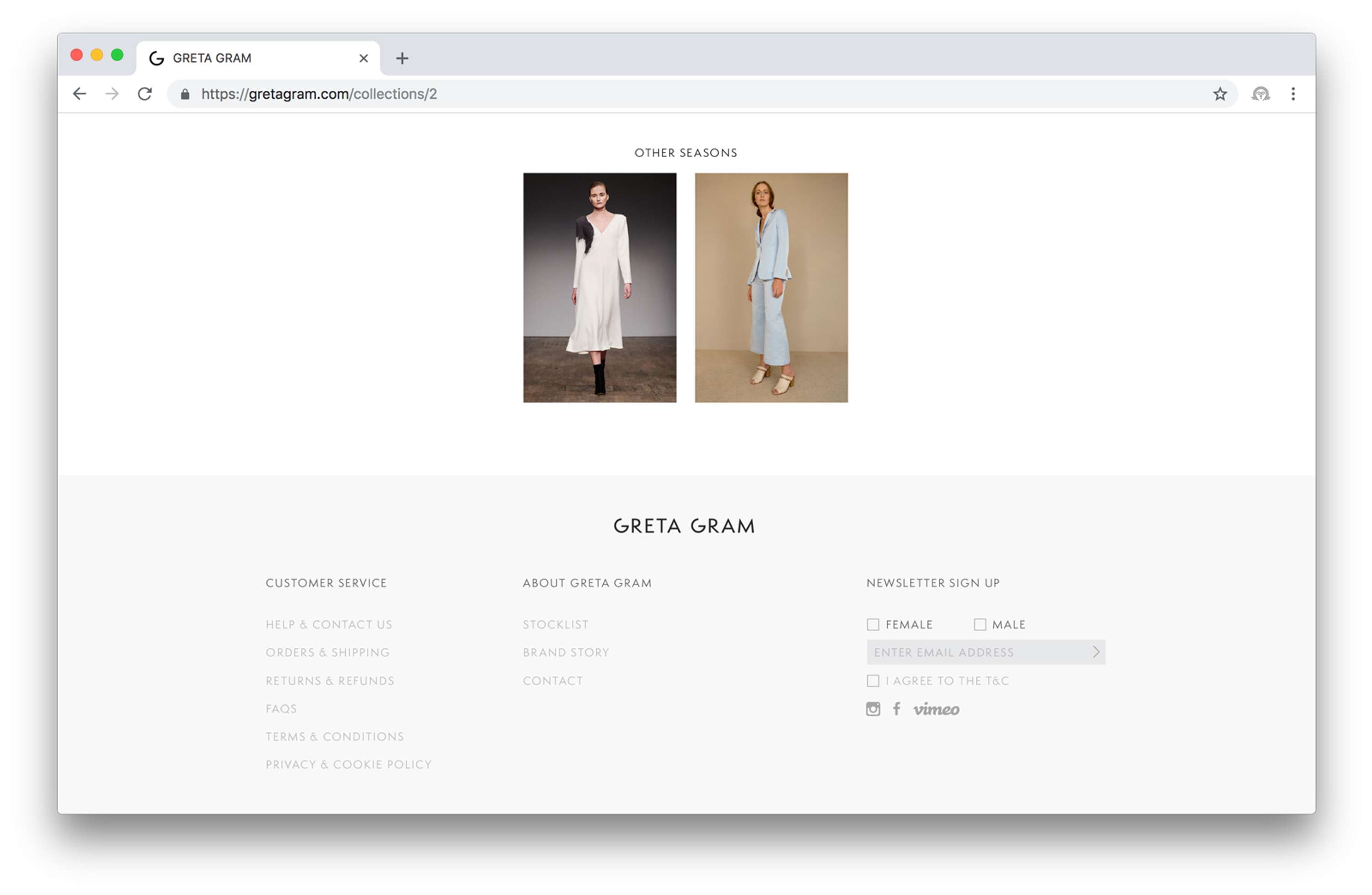 Website Greta Gram by Marta Puchala