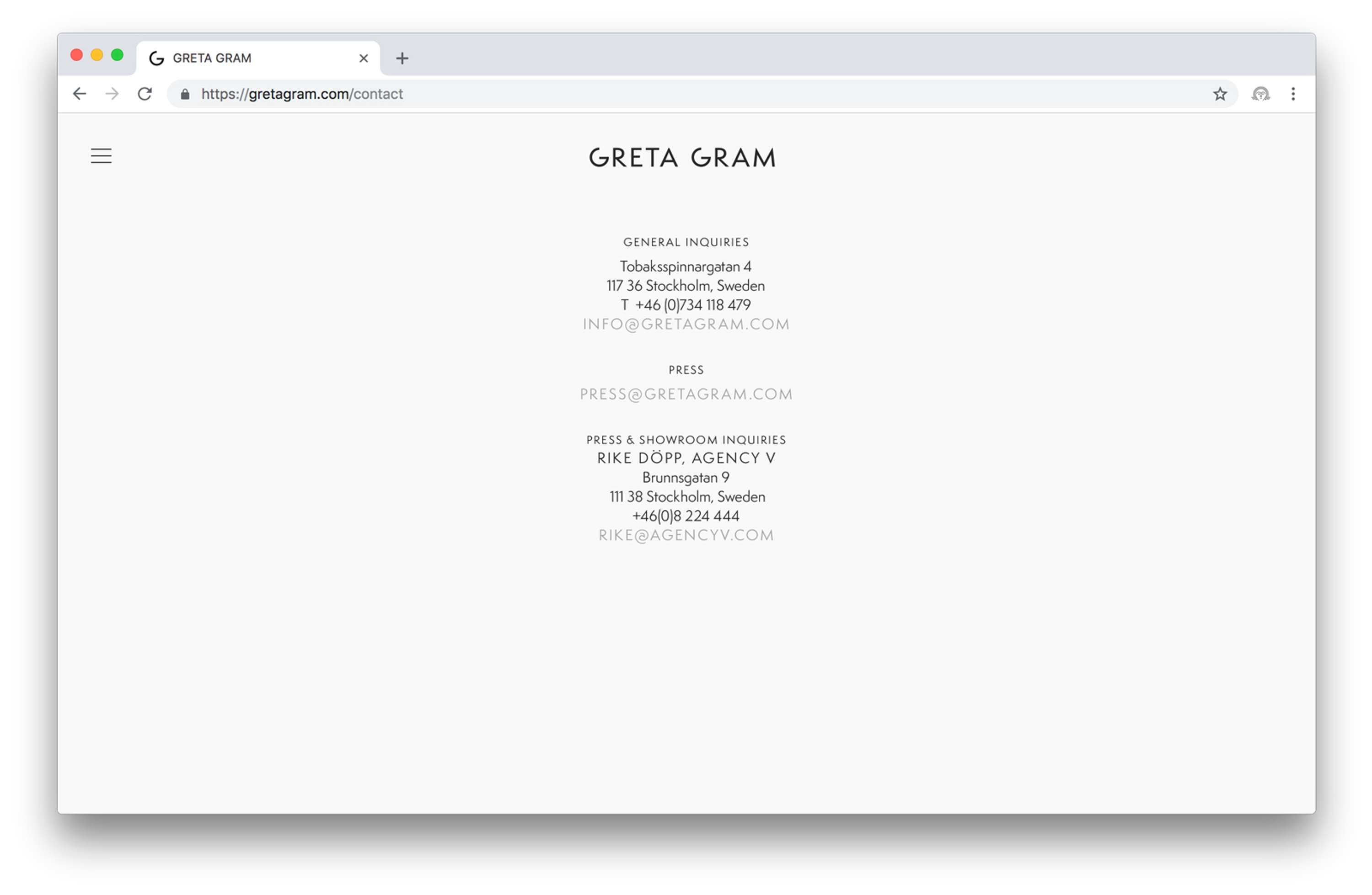Website Greta Gram by Marta Puchala