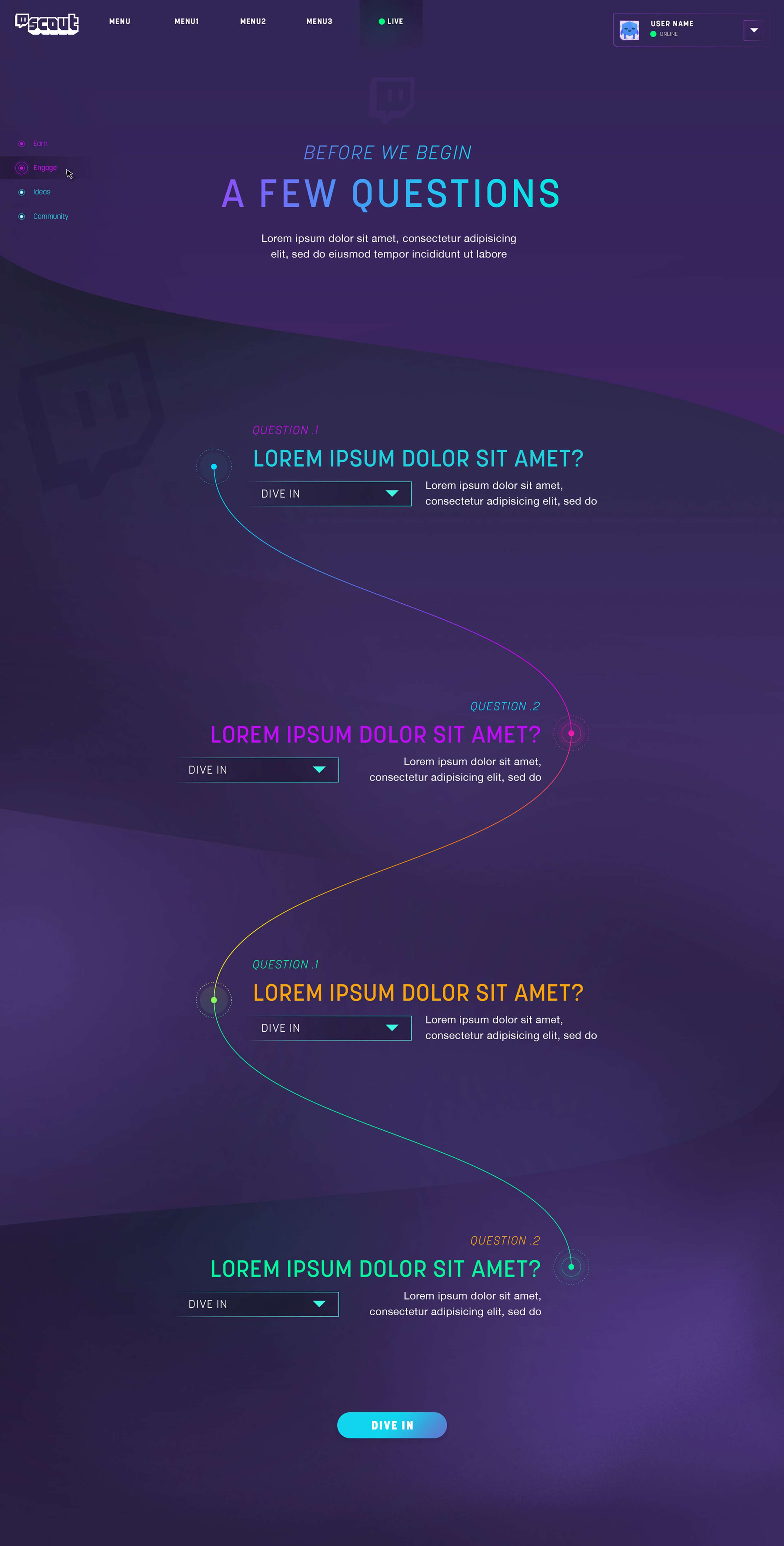 TWITCH - Website Concept by Paul Giles