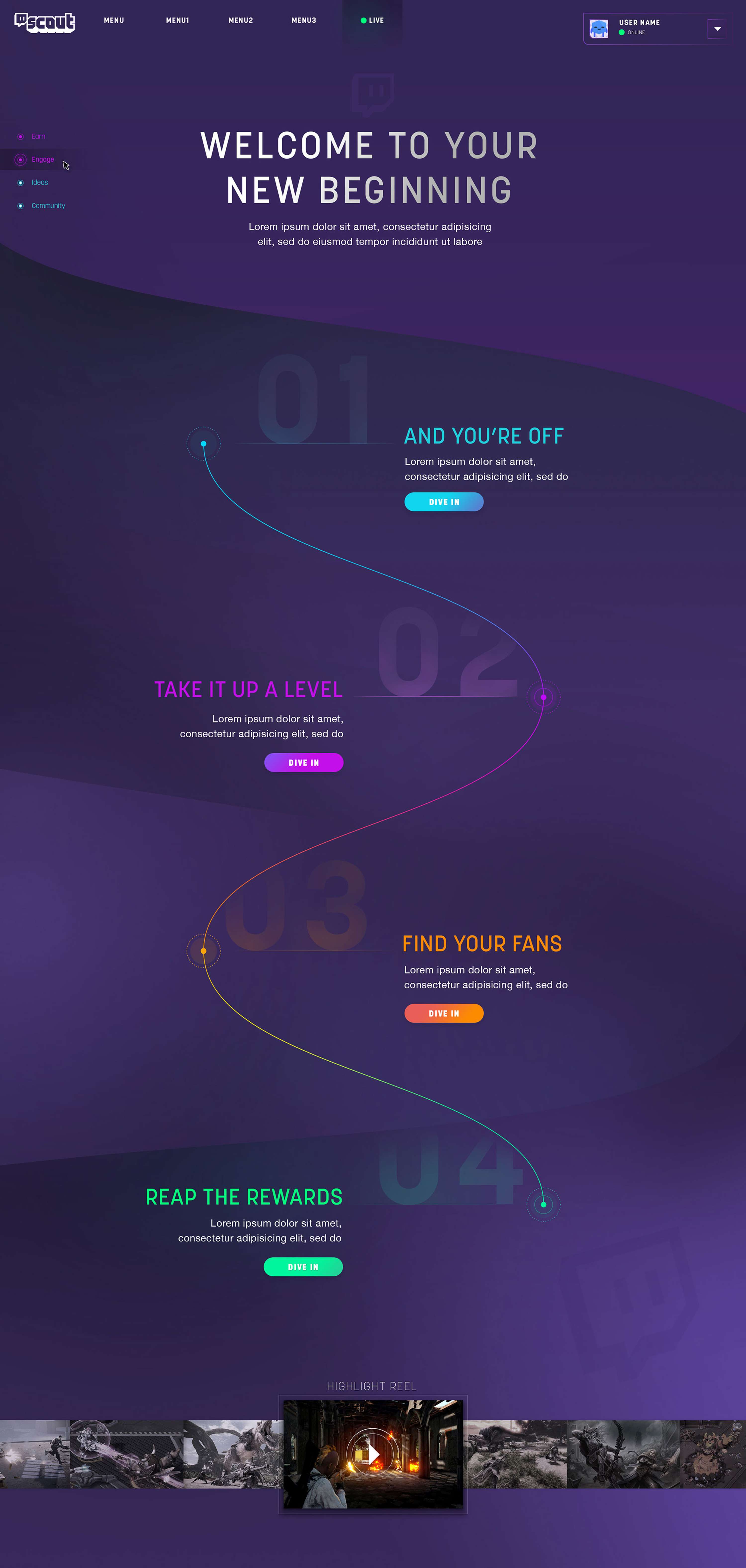 TWITCH - Website Concept by Paul Giles
