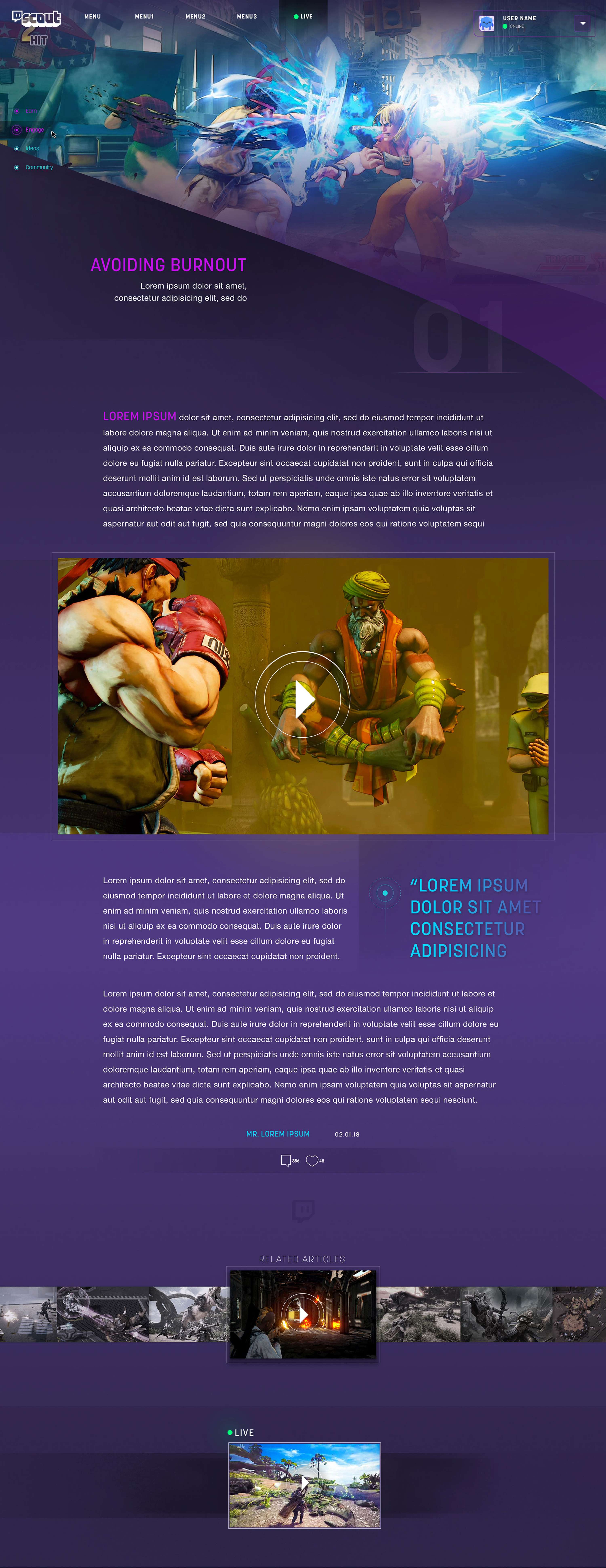 TWITCH - Website Concept by Paul Giles