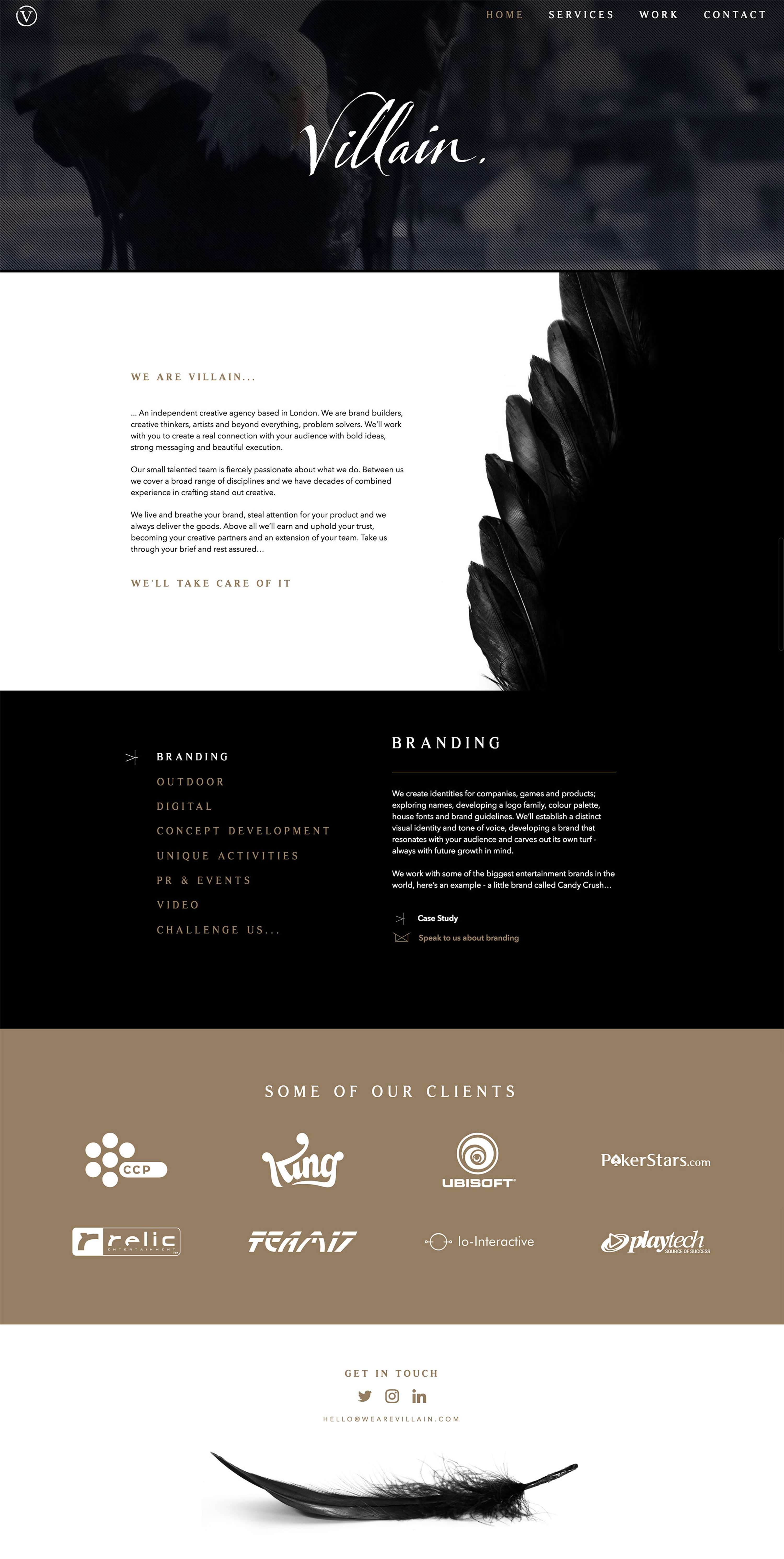 VILLAIN WEBSITE - Design & Build by Paul Giles