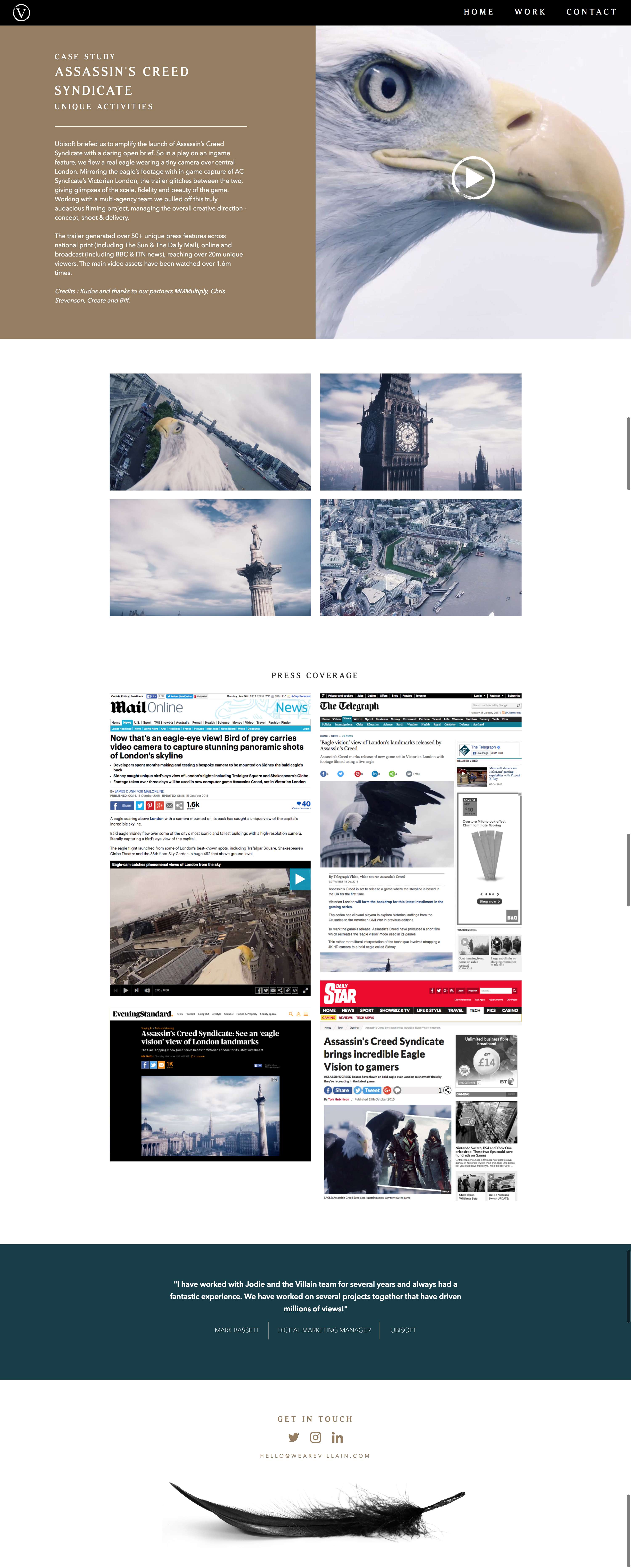 VILLAIN WEBSITE - Design & Build by Paul Giles