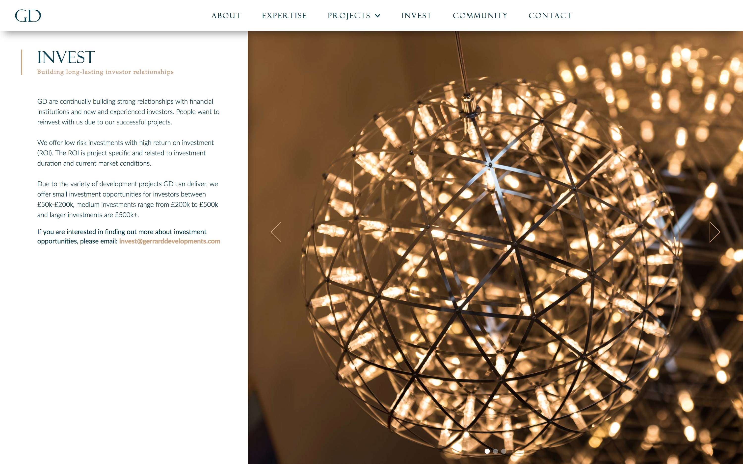 Gerrard Developments - Website Design & Build by Paul Giles
