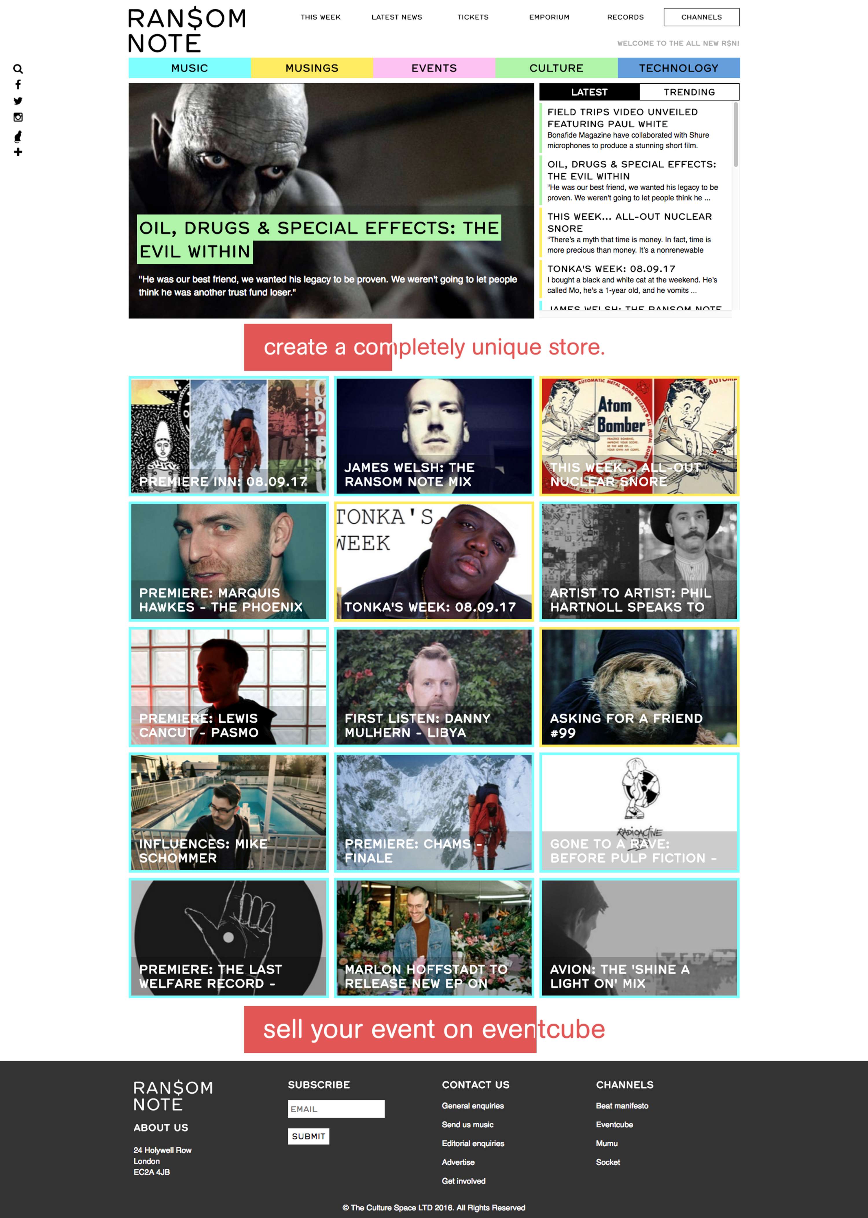The Ransom Note Website Redesign by Dexter Marley