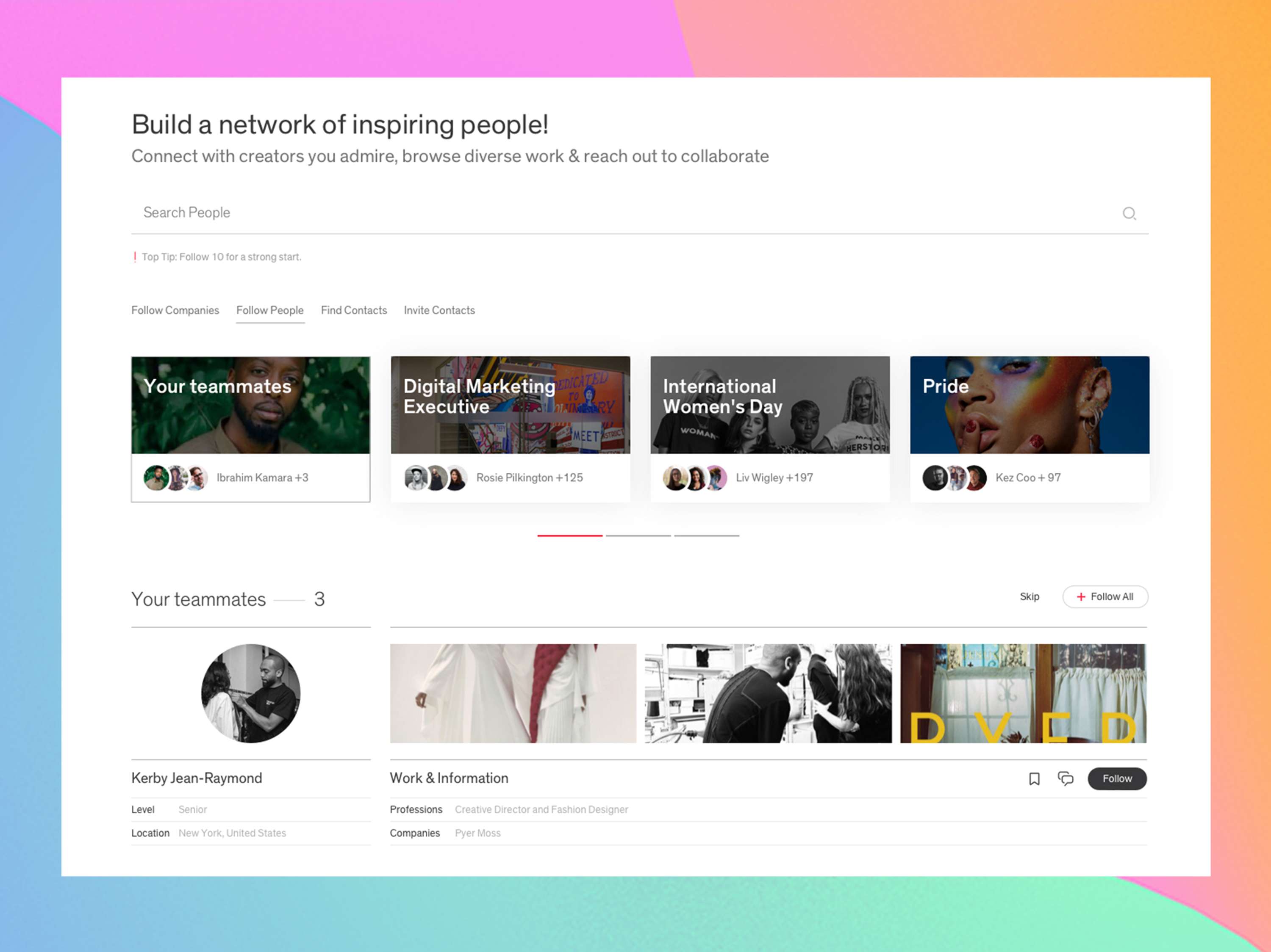 December Product Update: Build your network, simpler project creation, feature badges & bias-free browsing by The Dots