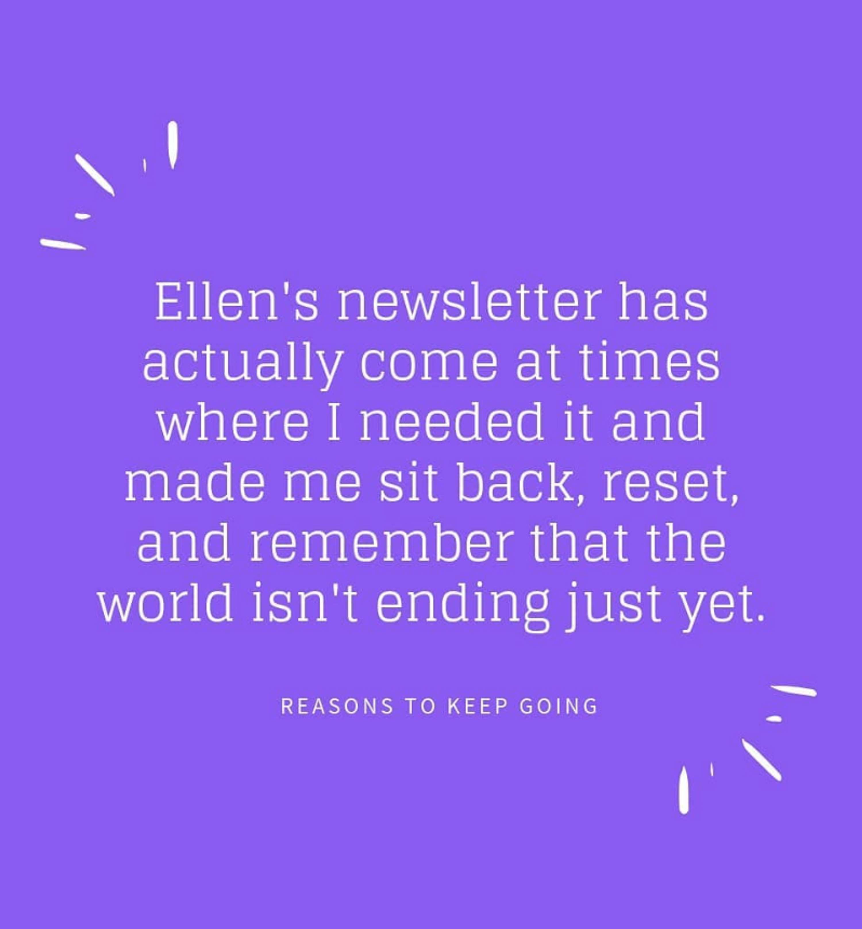 Reasons To Keep Going by Ellen Jones