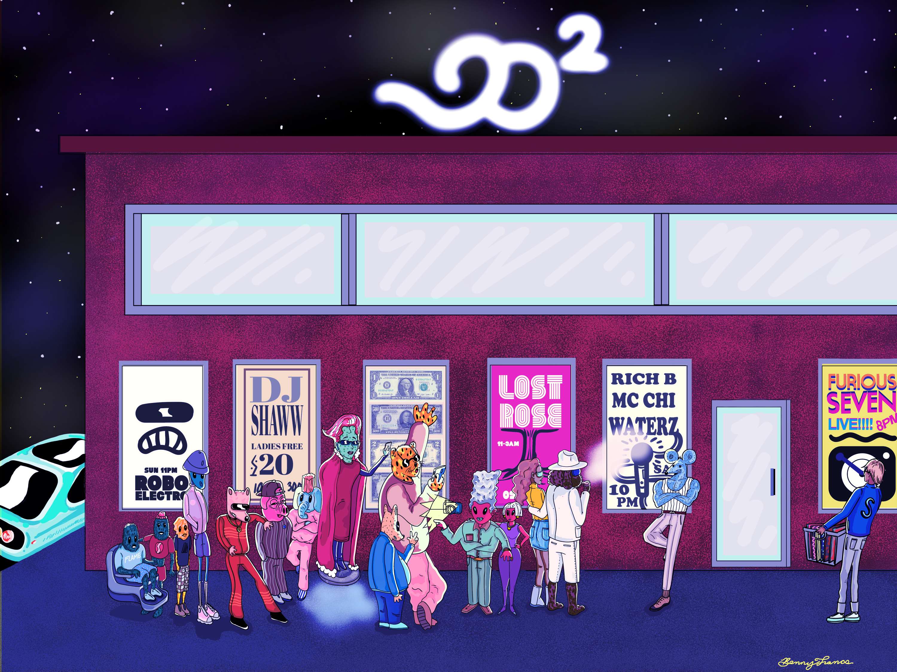 D2 Club Scene - Mackaroniuniverse.com by Benny Francs