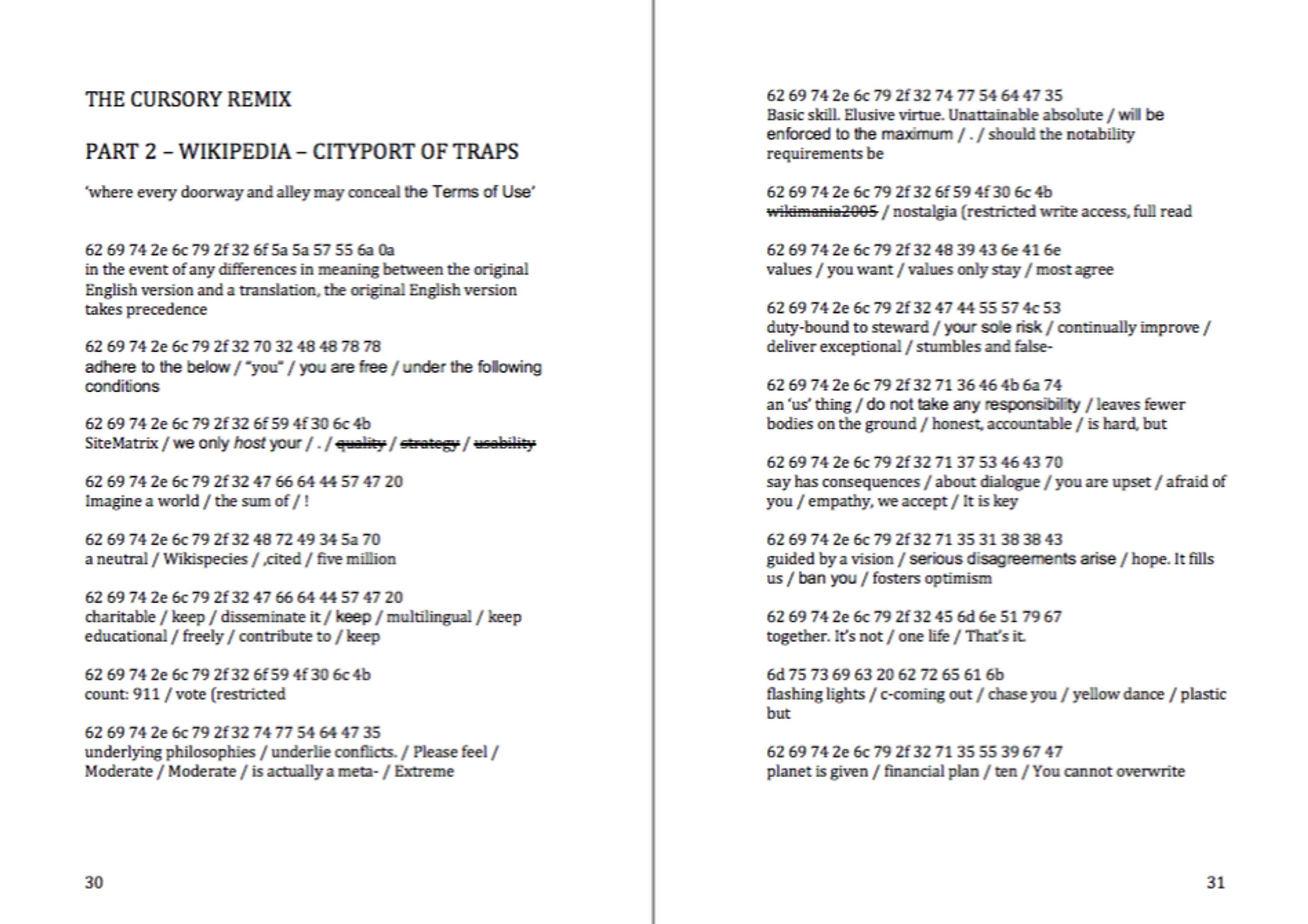 "The Cursory Remix" - interactive experimental poetry book by Michał Kamil Piotrowski