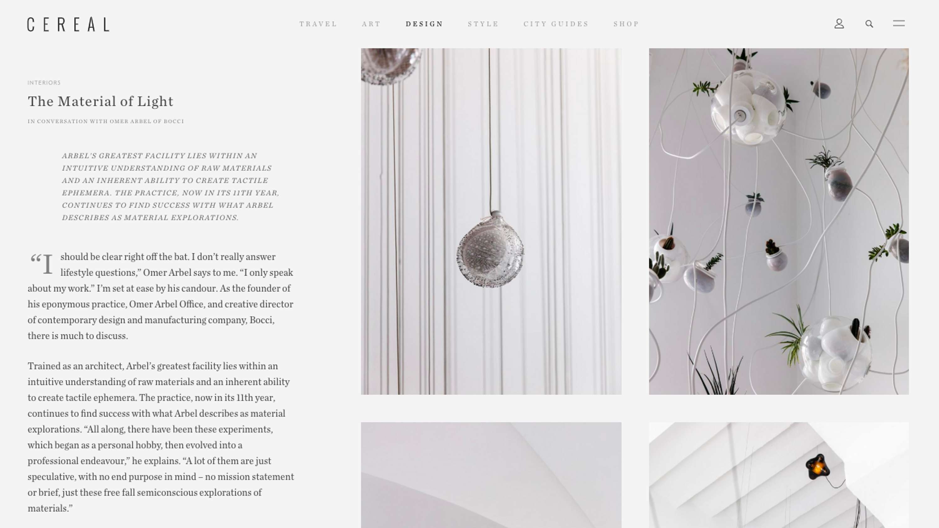 CEREAL The Material of Light by Sheila Lam