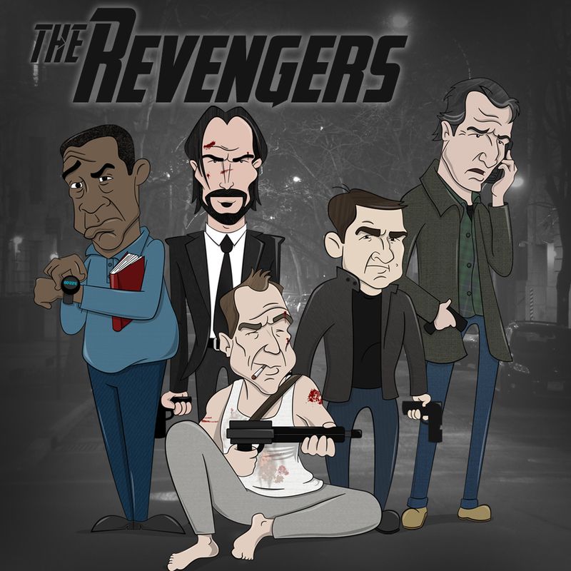The Revengers cartoon by Hayley Dwan