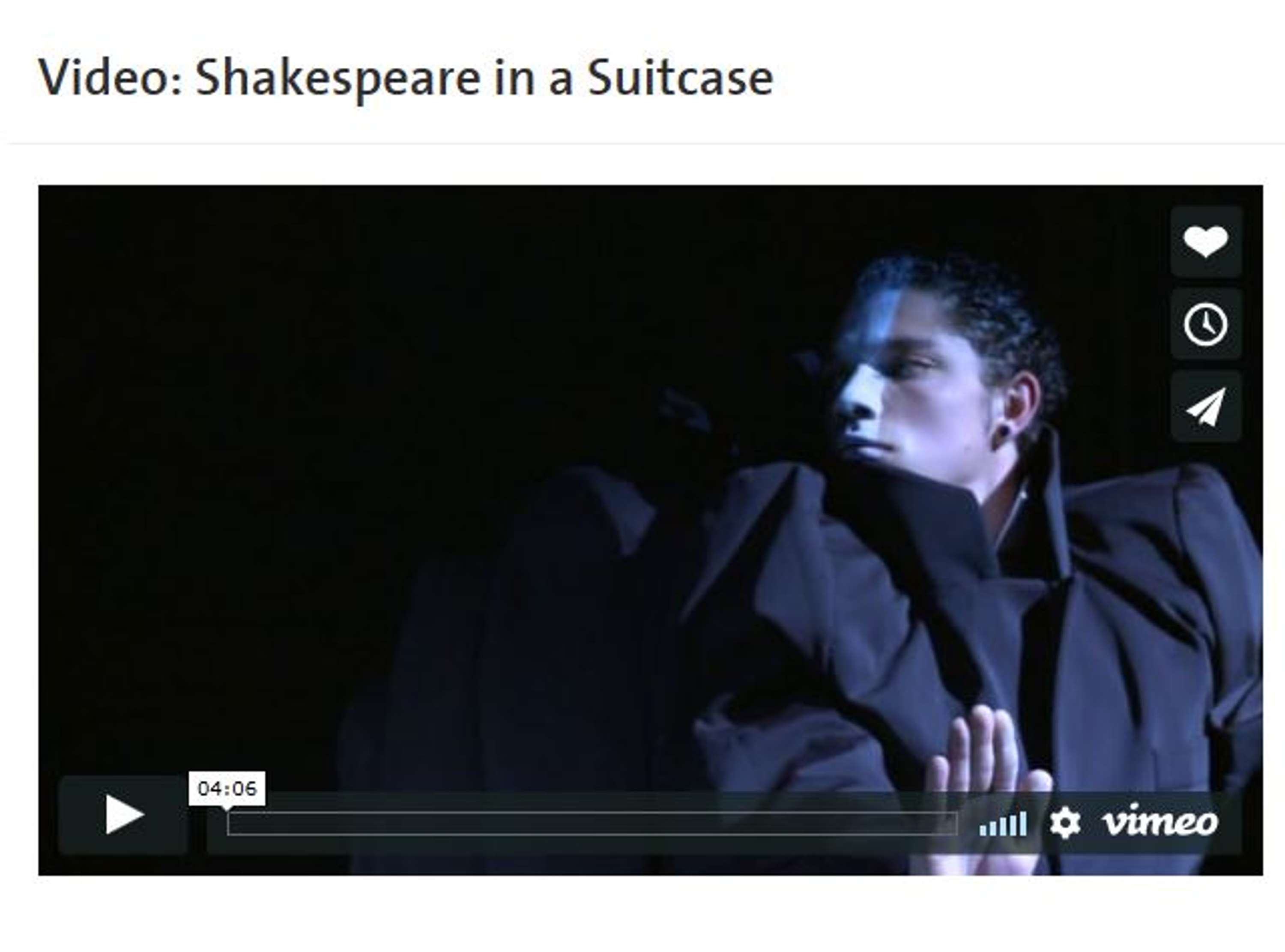 Shakespeare in a suitcase by Leanne Manfredi