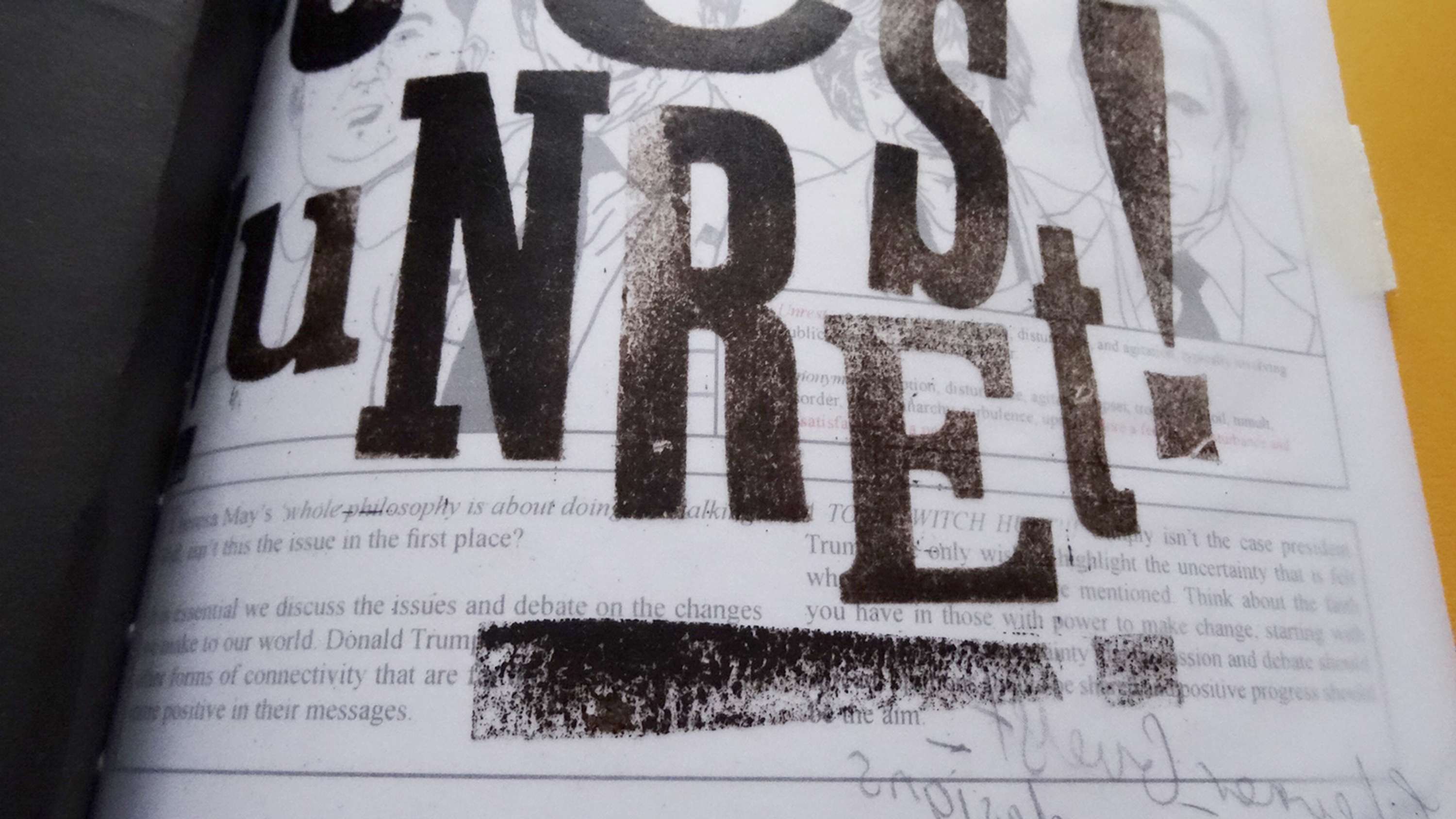 Unrest – #studentletterpressworkers2018 by Holly Small