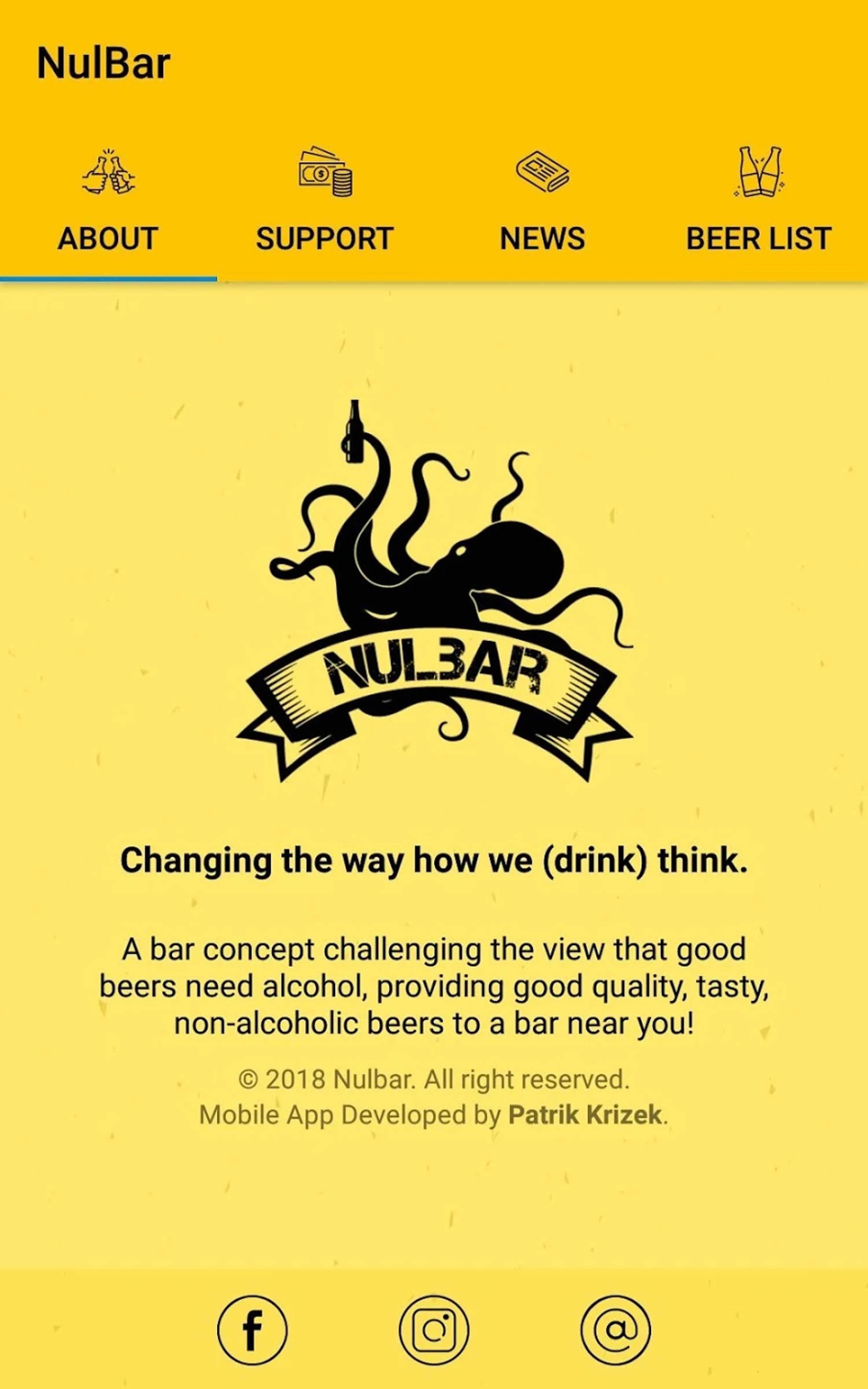 Nulbar Mobile App by Patrik Krizek